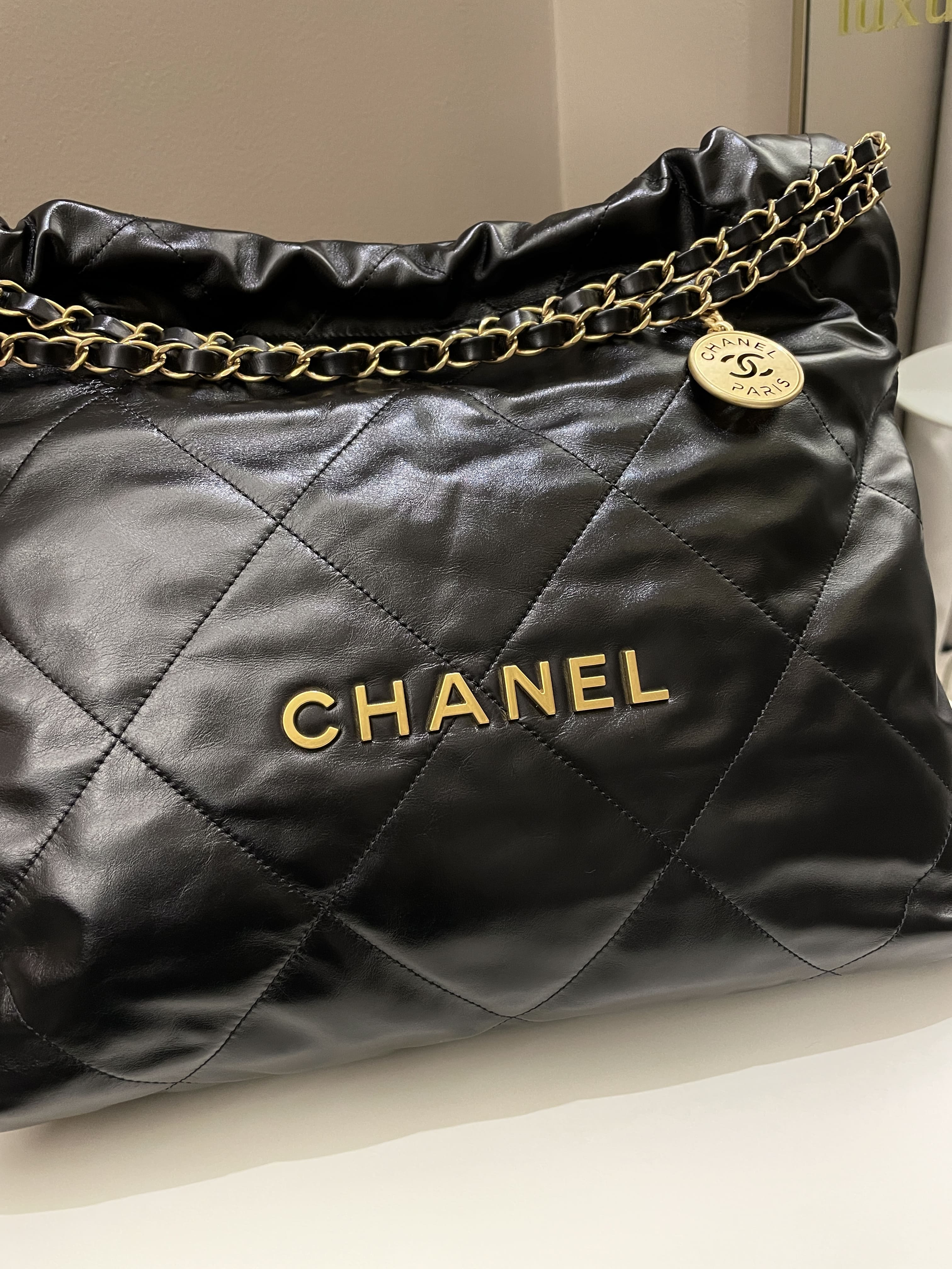 Chanel 22 Medium Black Calfskin