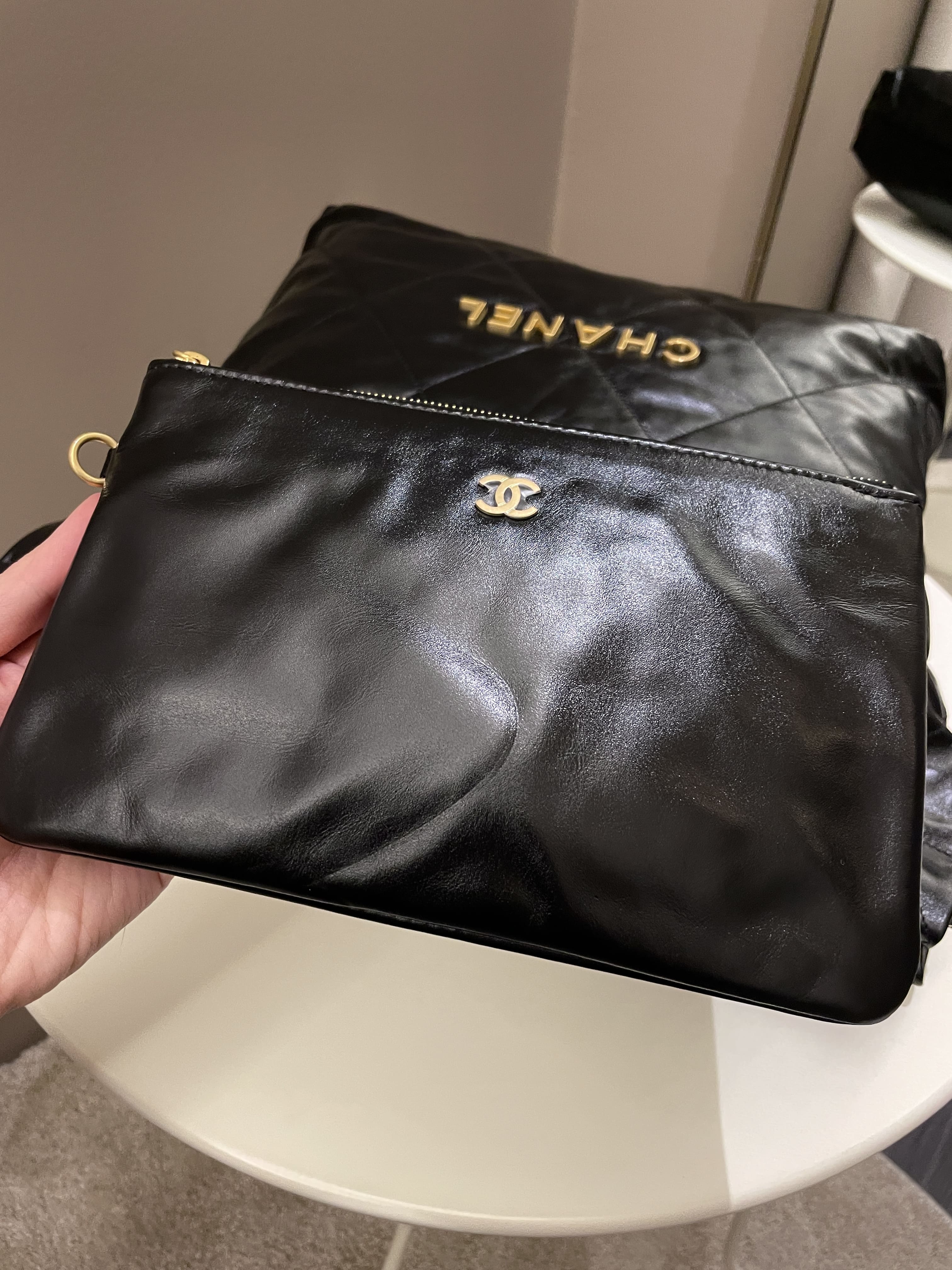 Chanel 22 Medium Black Calfskin