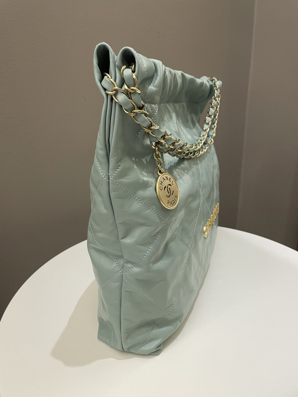 Chanel 22 Medium Tiffany Mint Calfskin