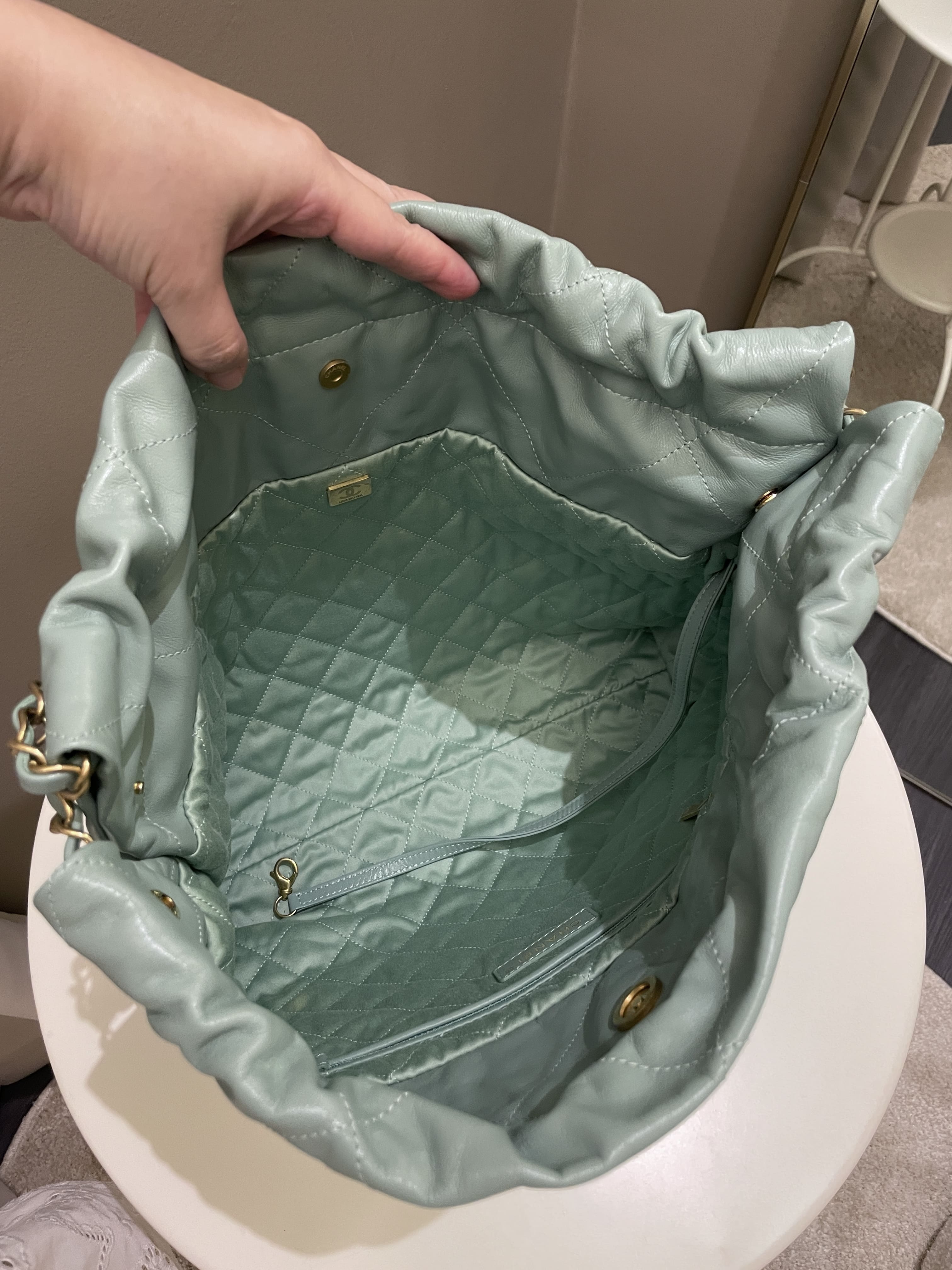 Chanel 22 Medium Tiffany Mint Calfskin