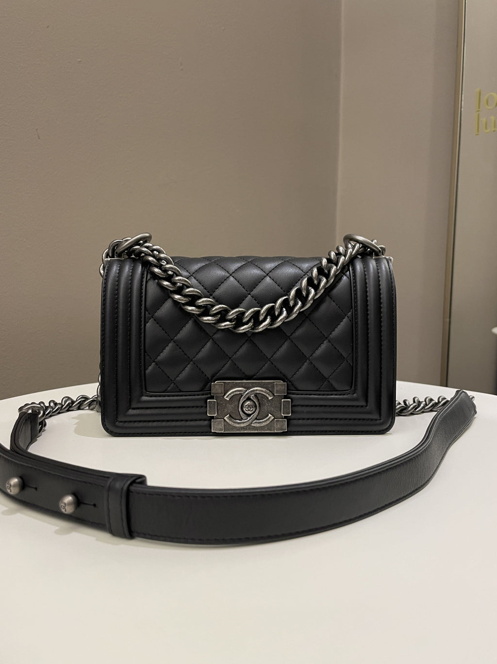 Chanel Quilted Small Boy Black Calfskin