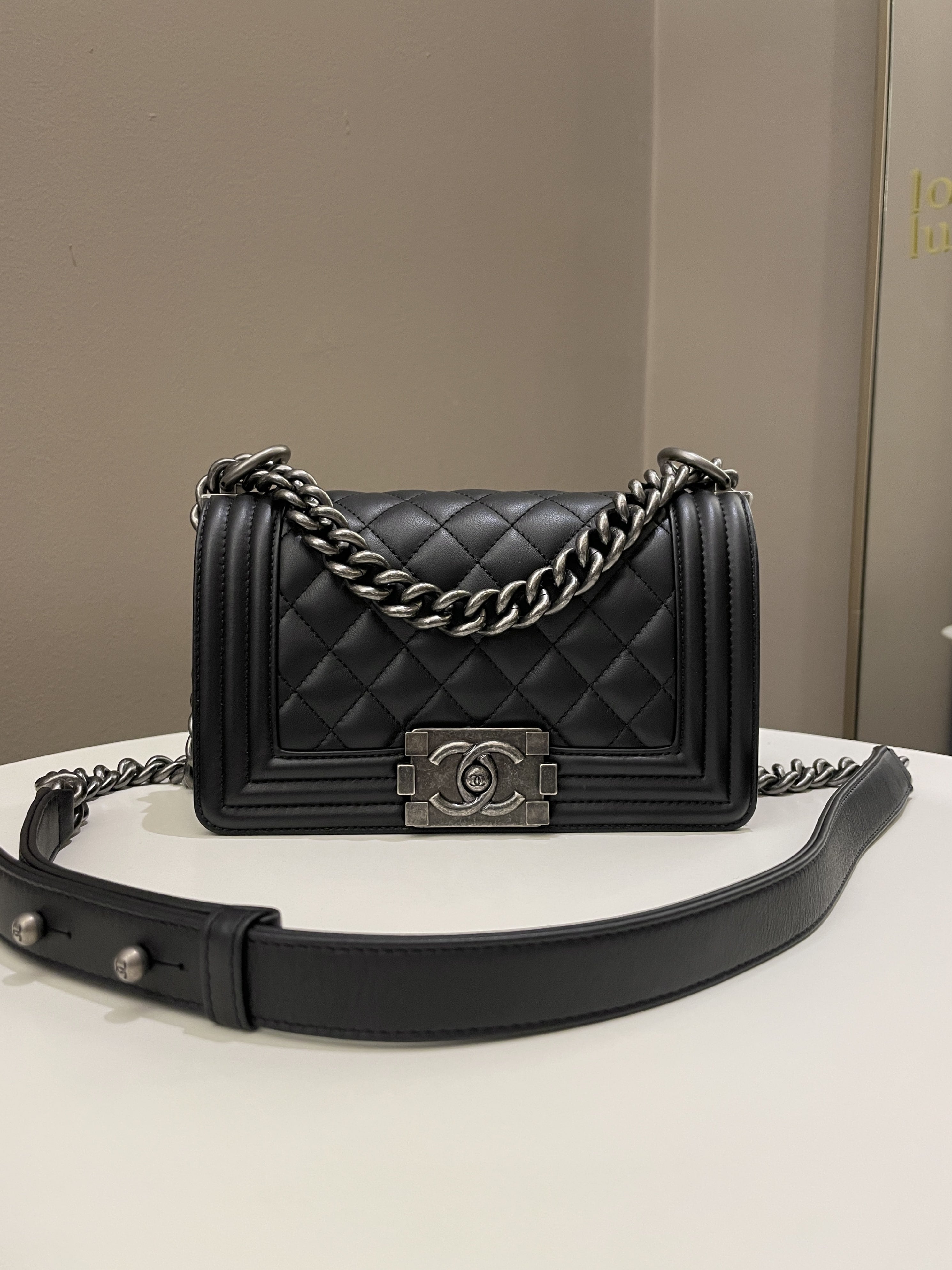Chanel Quilted Small Boy Black Calfskin