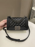 Chanel Quilted Small Boy Black Calfskin