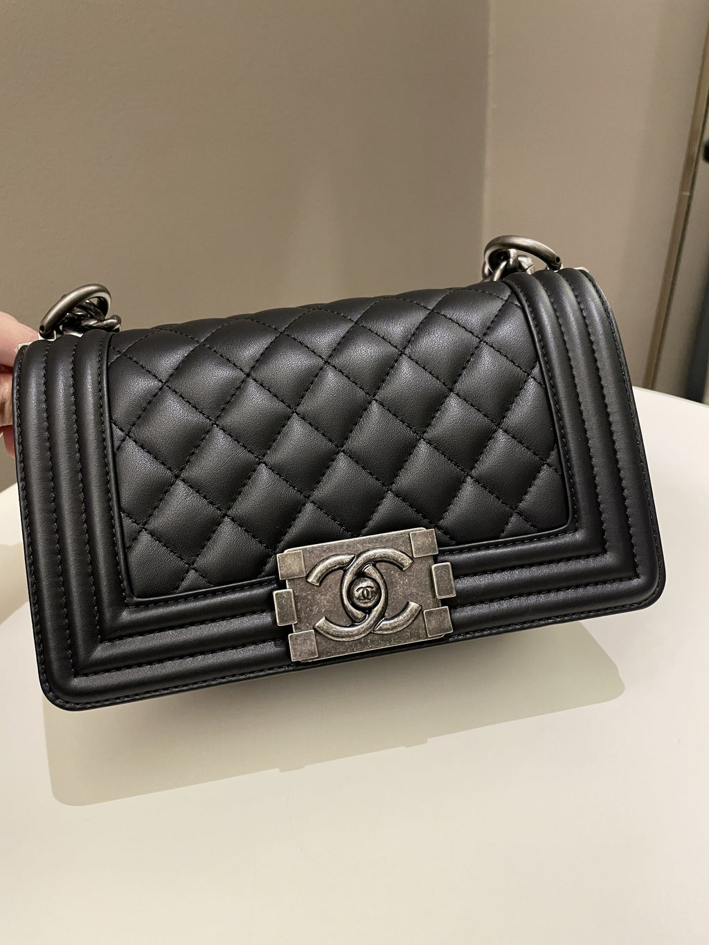 Chanel Quilted Small Boy Black Calfskin