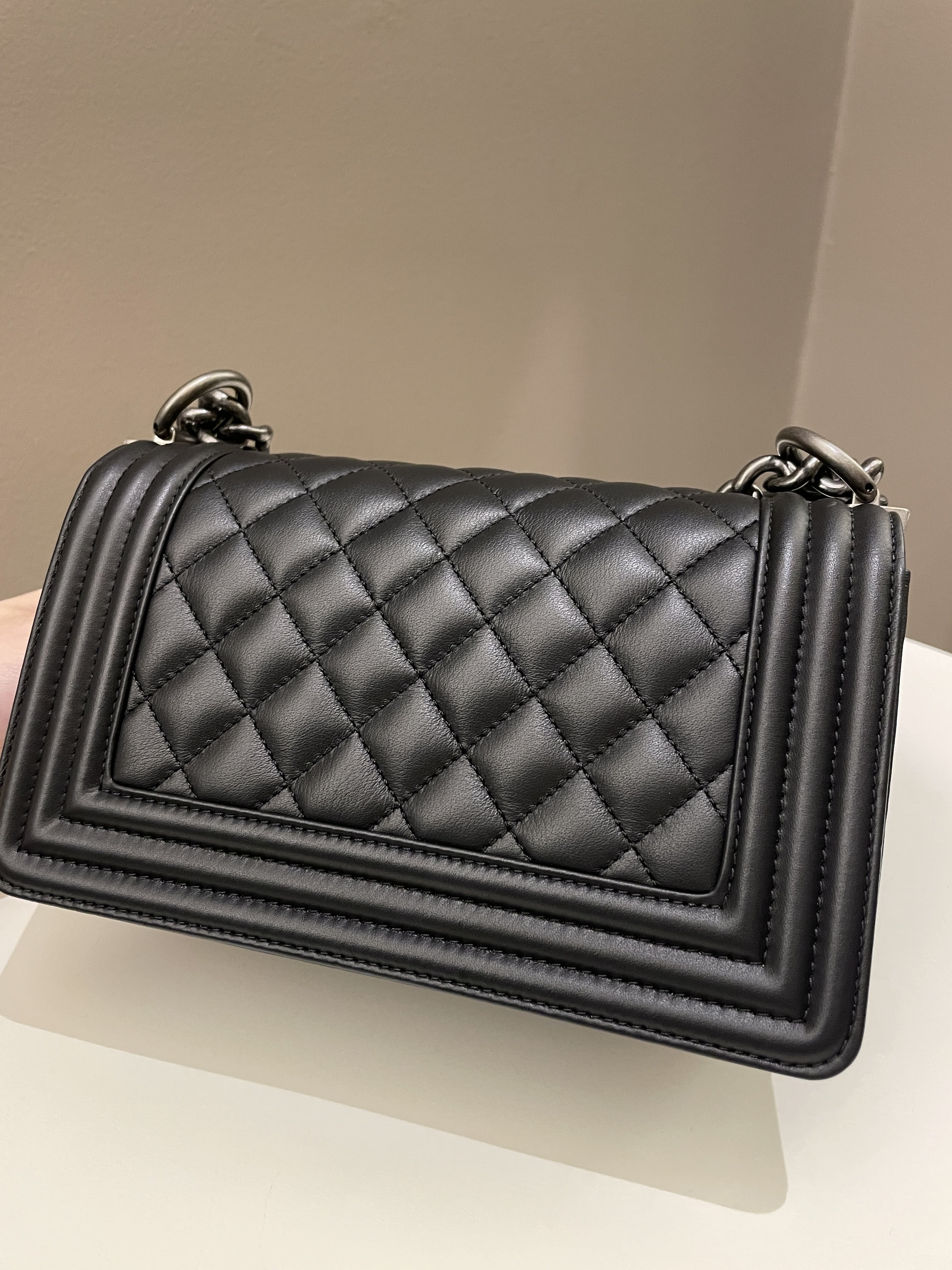 Chanel Quilted Small Boy Black Calfskin