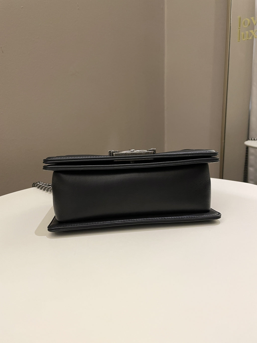 Chanel Quilted Small Boy Black Calfskin
