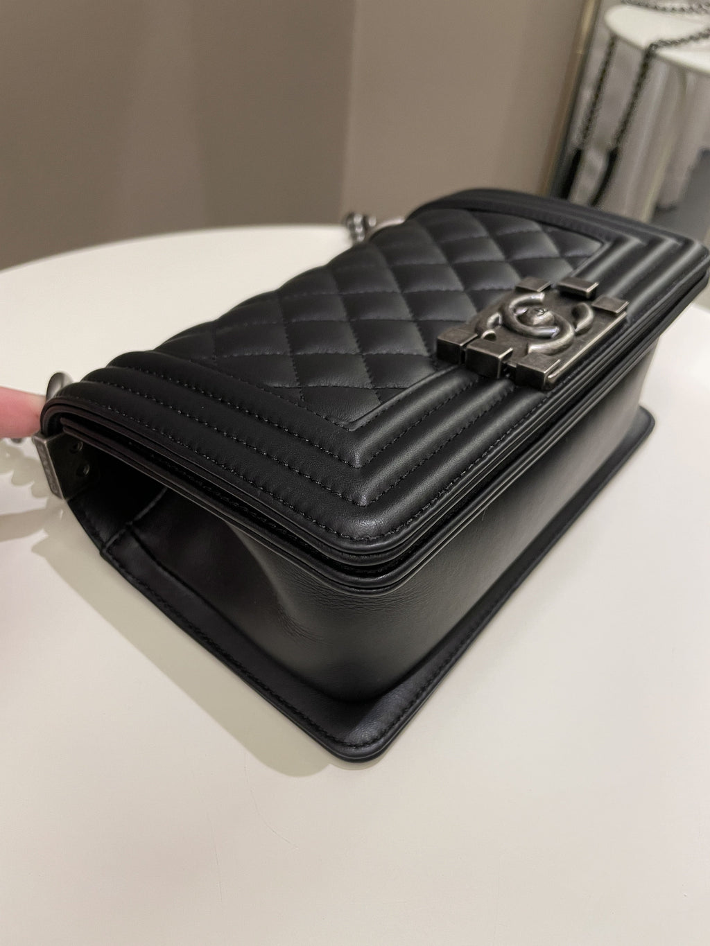 Chanel Quilted Small Boy Black Calfskin