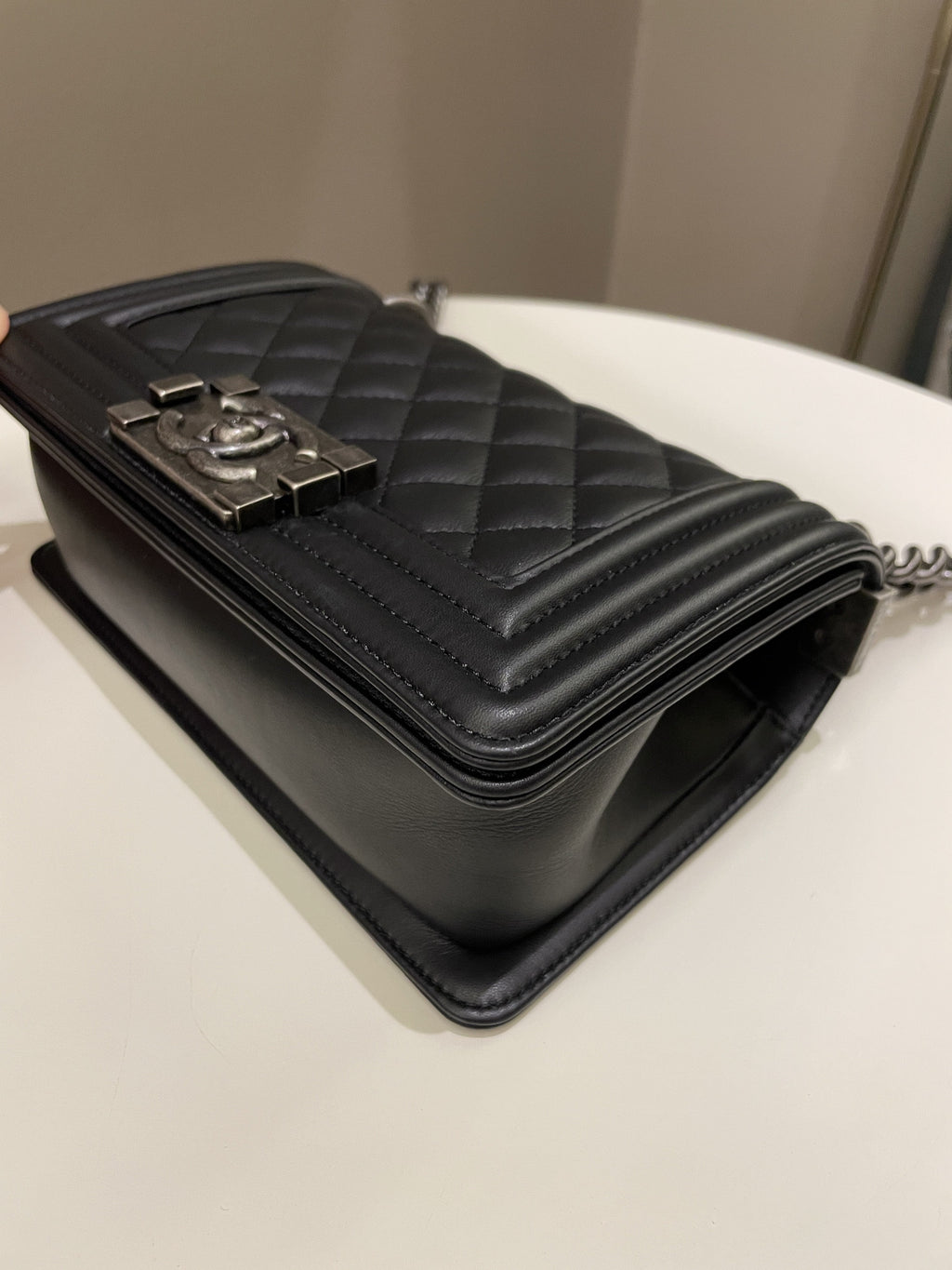 Chanel Quilted Small Boy Black Calfskin
