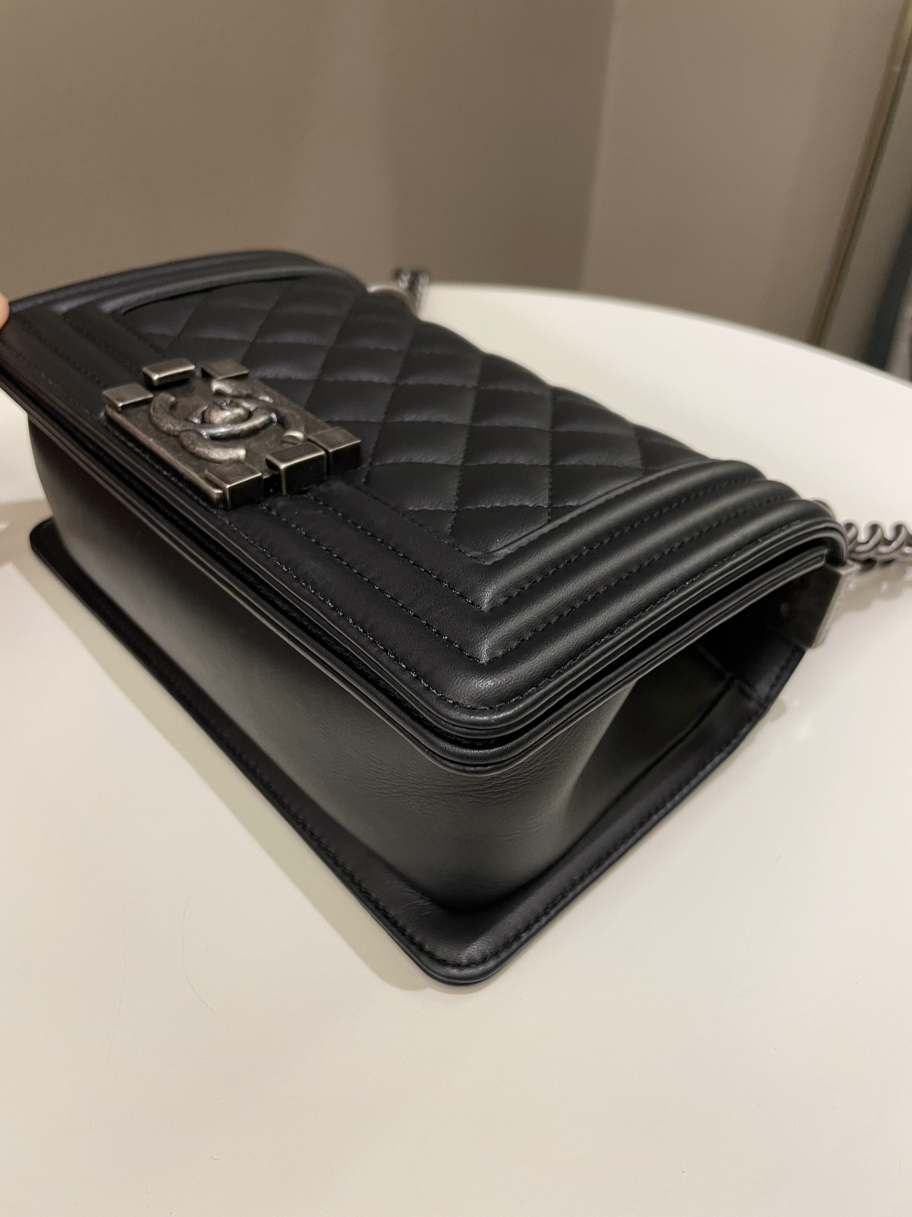 Chanel Quilted Small Boy Black Calfskin