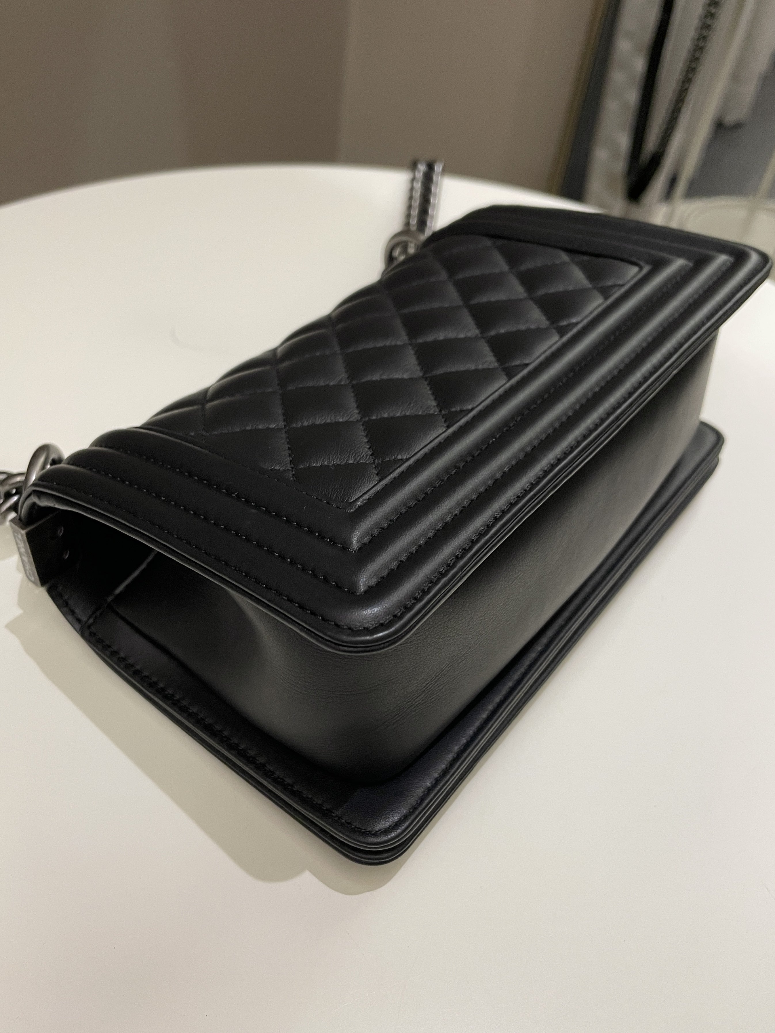 Chanel Quilted Small Boy Black Calfskin