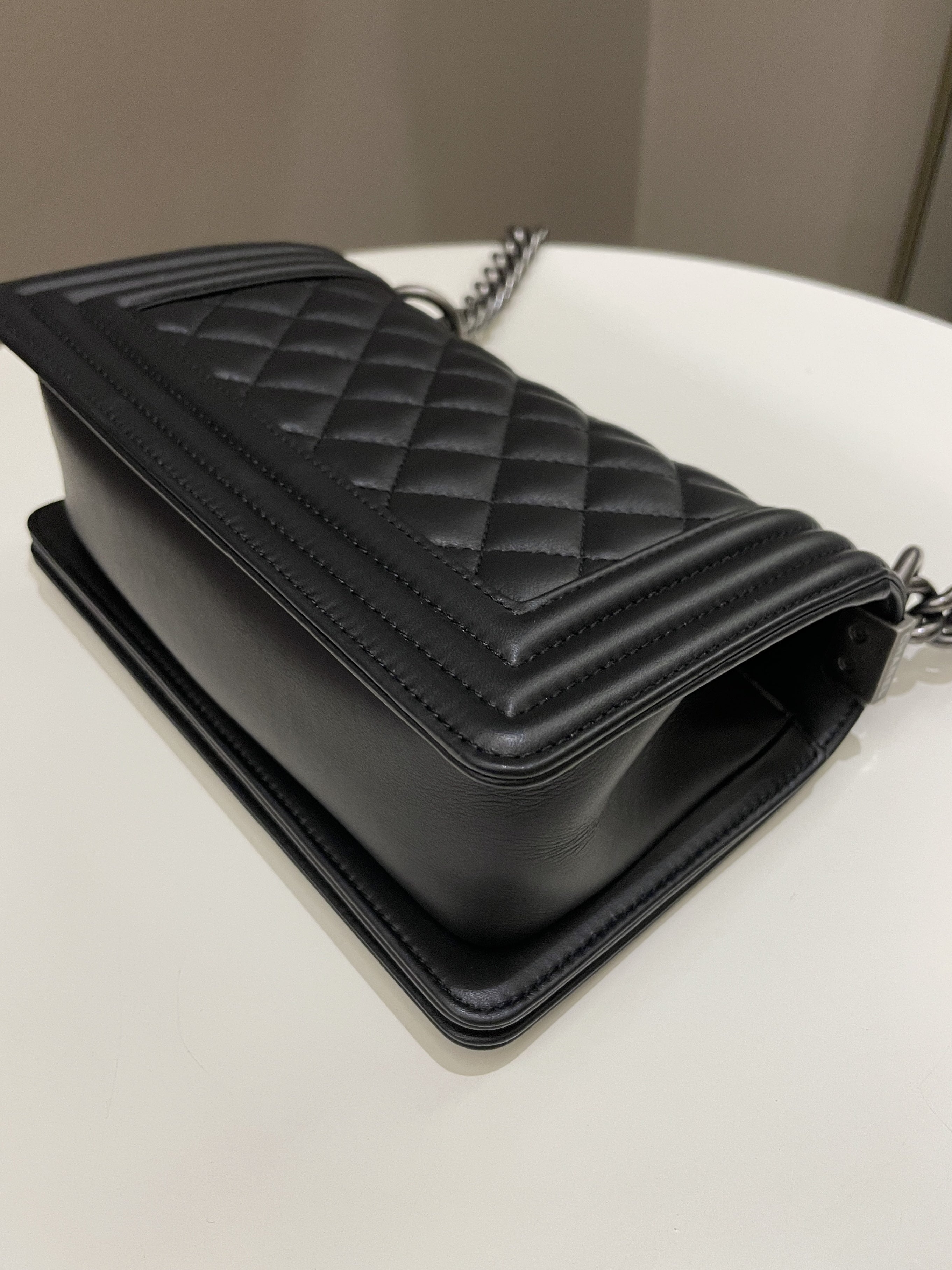 Chanel Quilted Small Boy Black Calfskin
