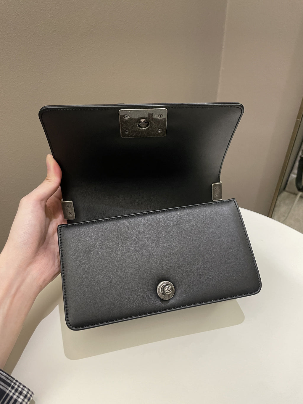 Chanel Quilted Small Boy Black Calfskin