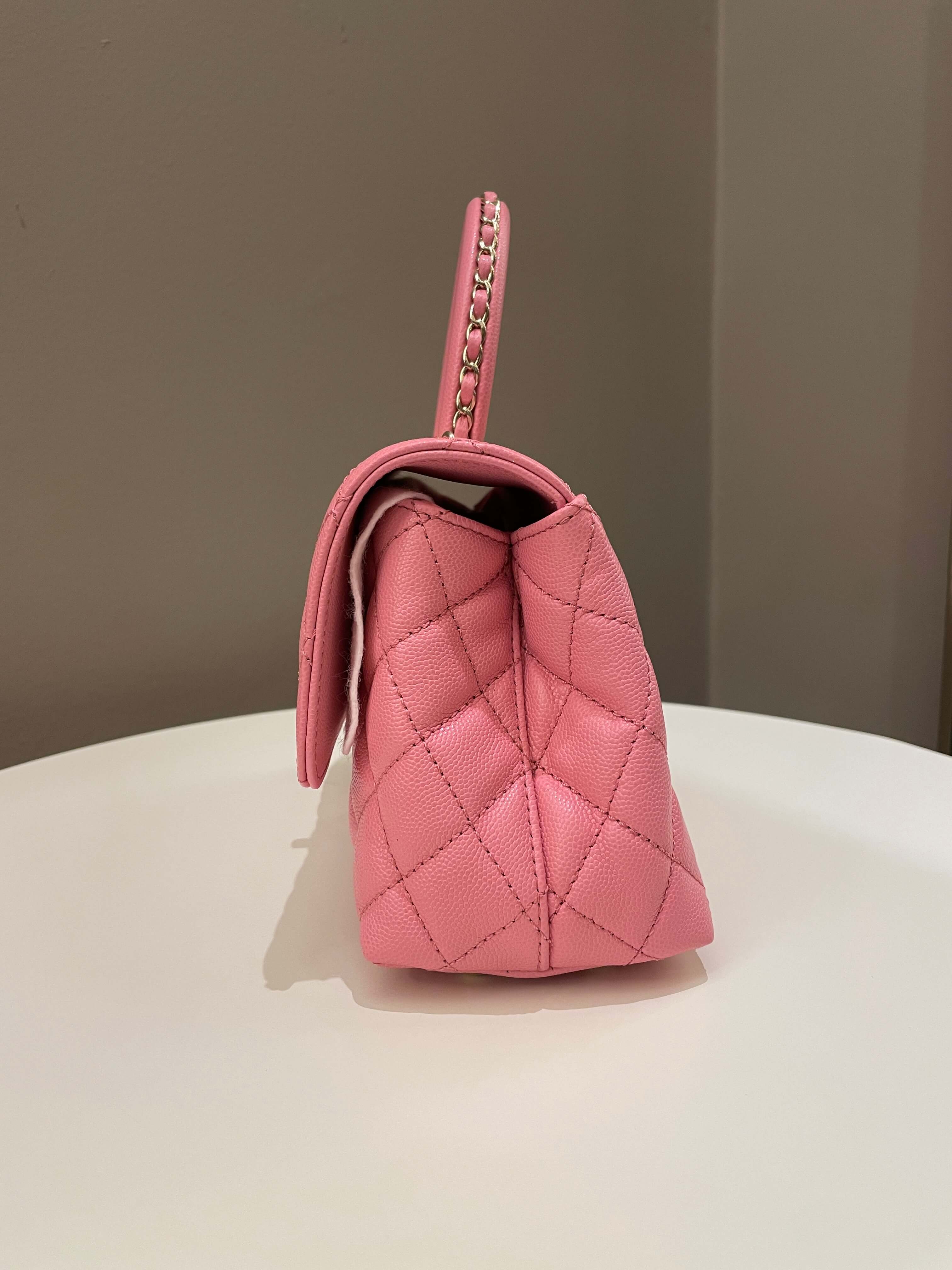 Chanel Quilted Coco Chain Handle Pink Caviar