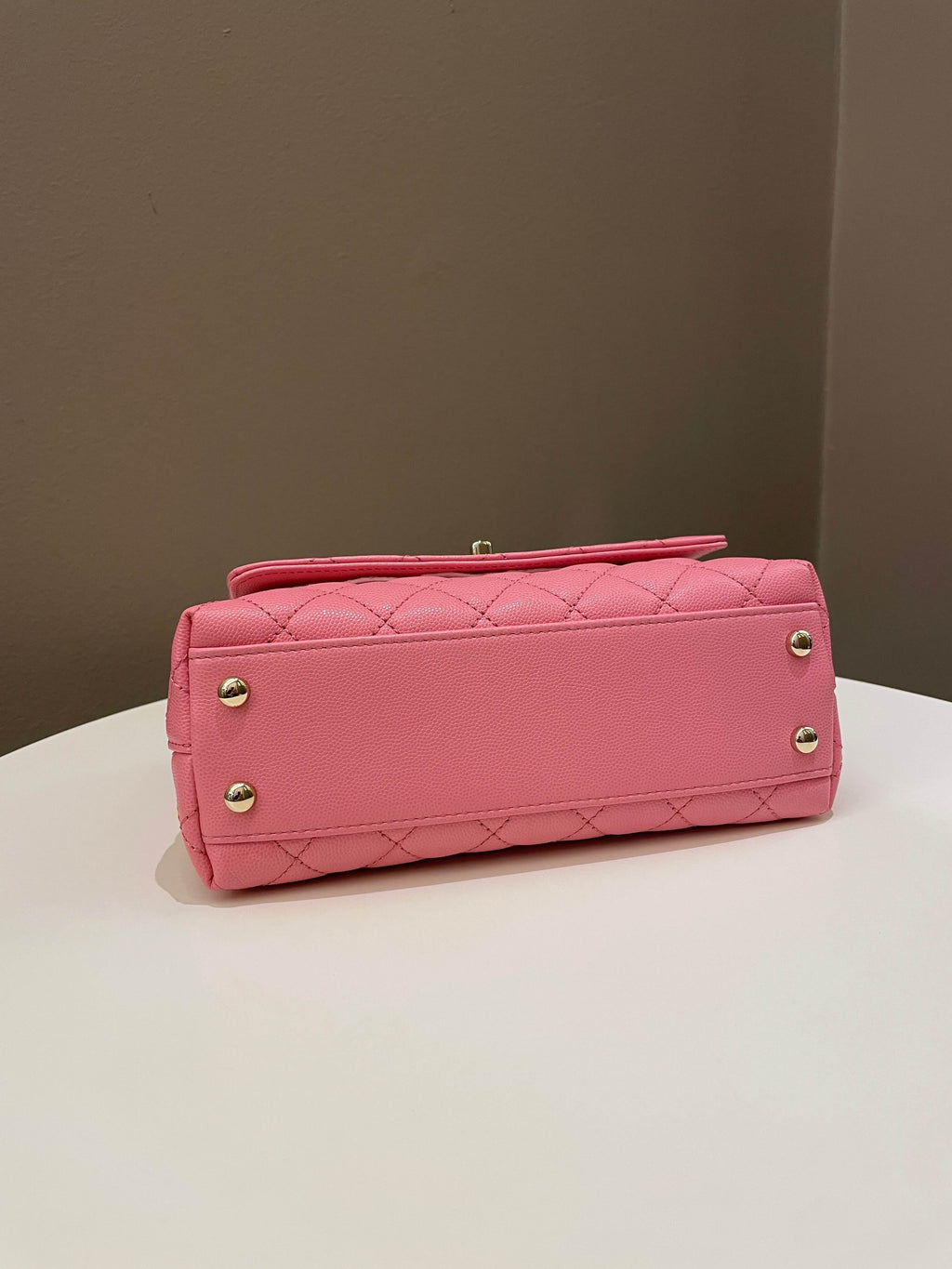 Chanel Quilted Coco Chain Handle Pink Caviar