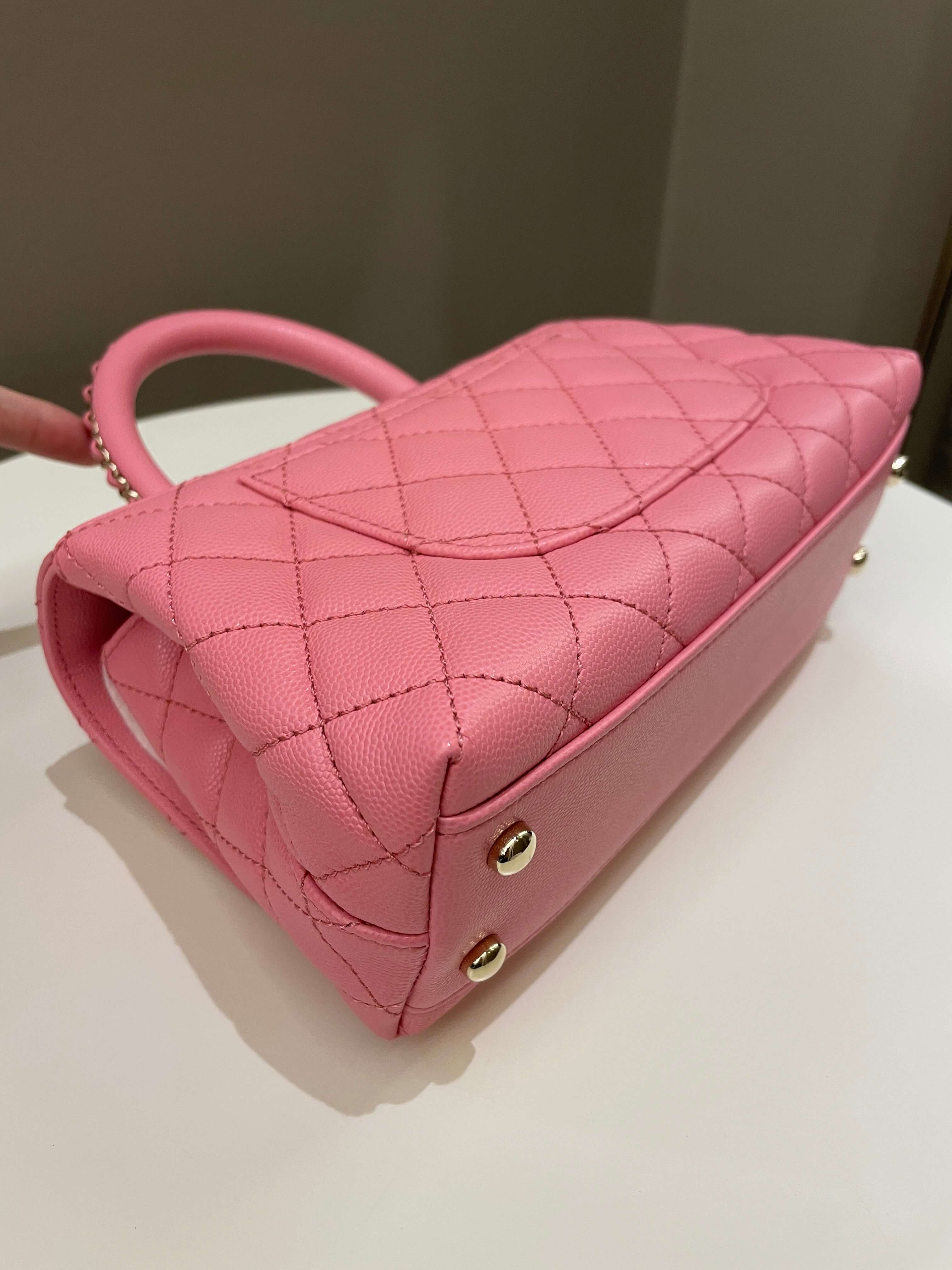 Chanel Quilted Coco Chain Handle Pink Caviar