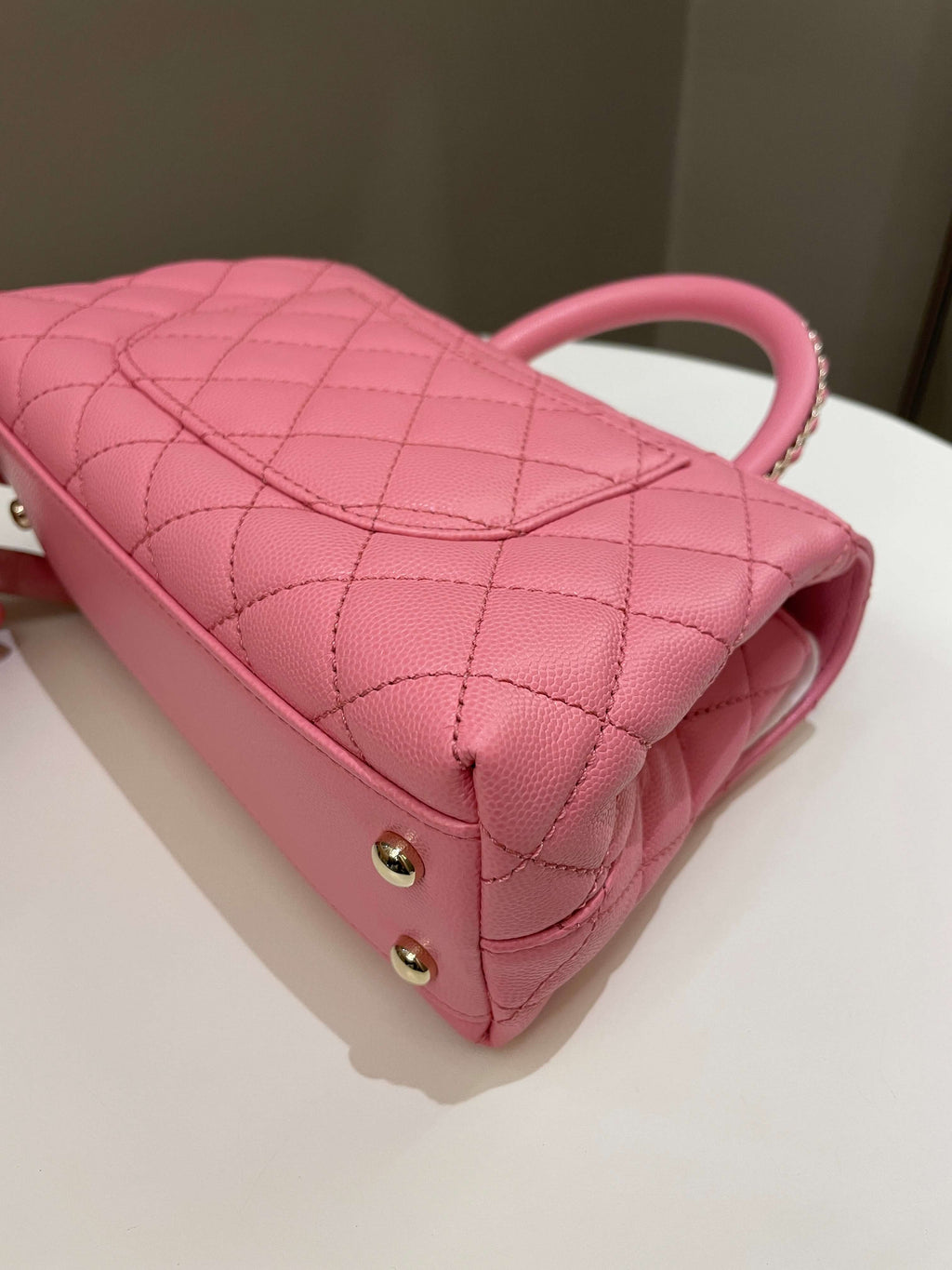Chanel Quilted Coco Chain Handle Pink Caviar