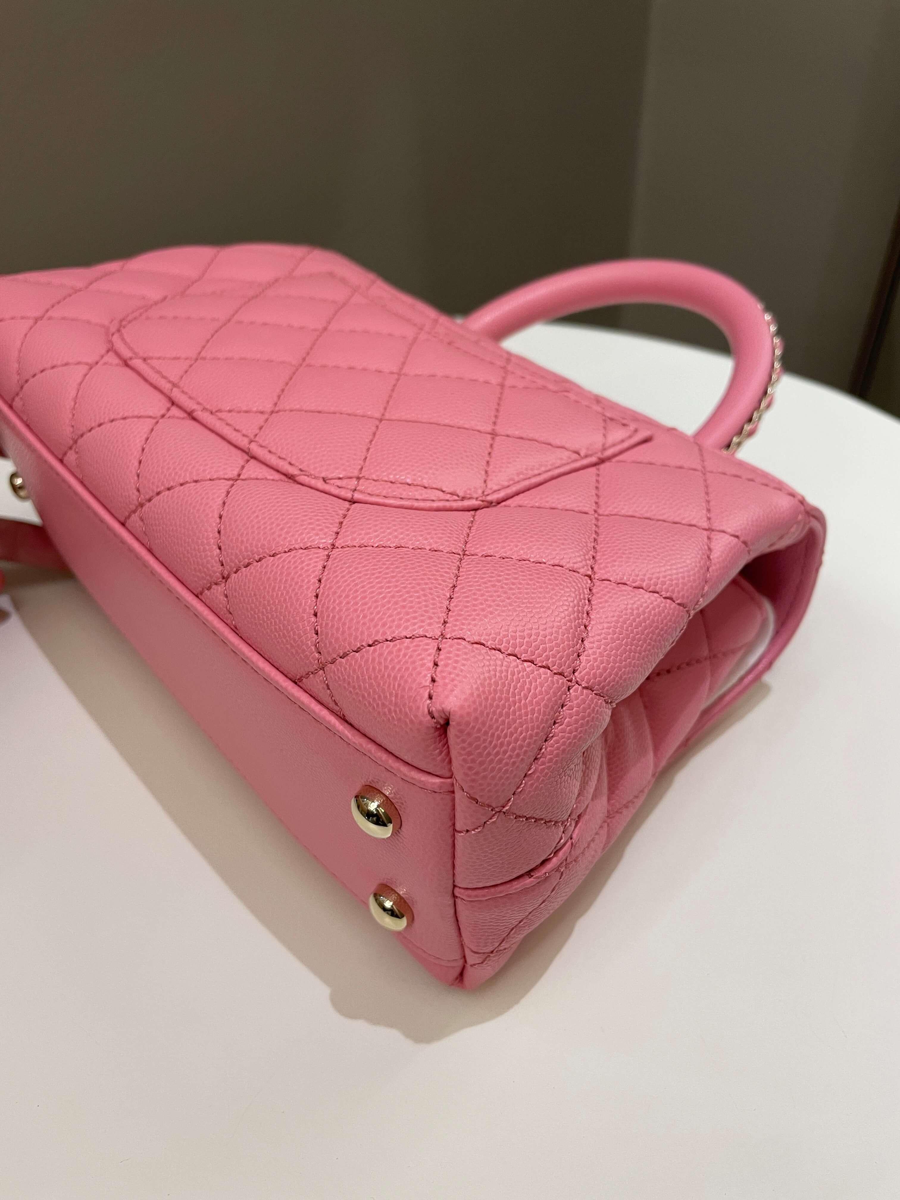 Chanel Quilted Coco Chain Handle Pink Caviar