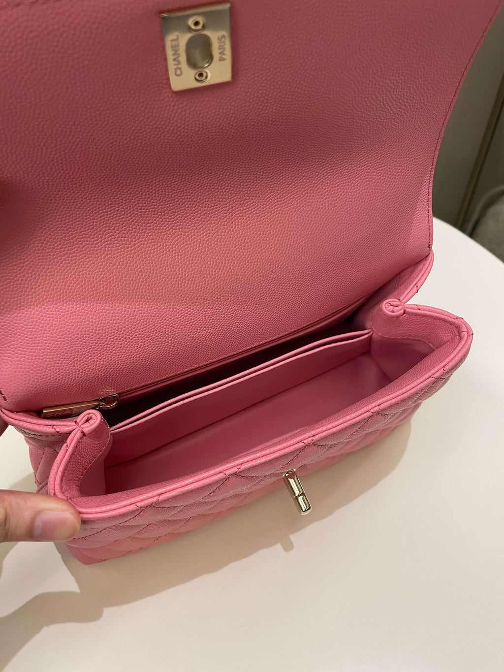 Chanel Quilted Coco Chain Handle Pink Caviar