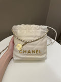 Chanel 23S Mini 22 Iridescent Ecru Calfskin