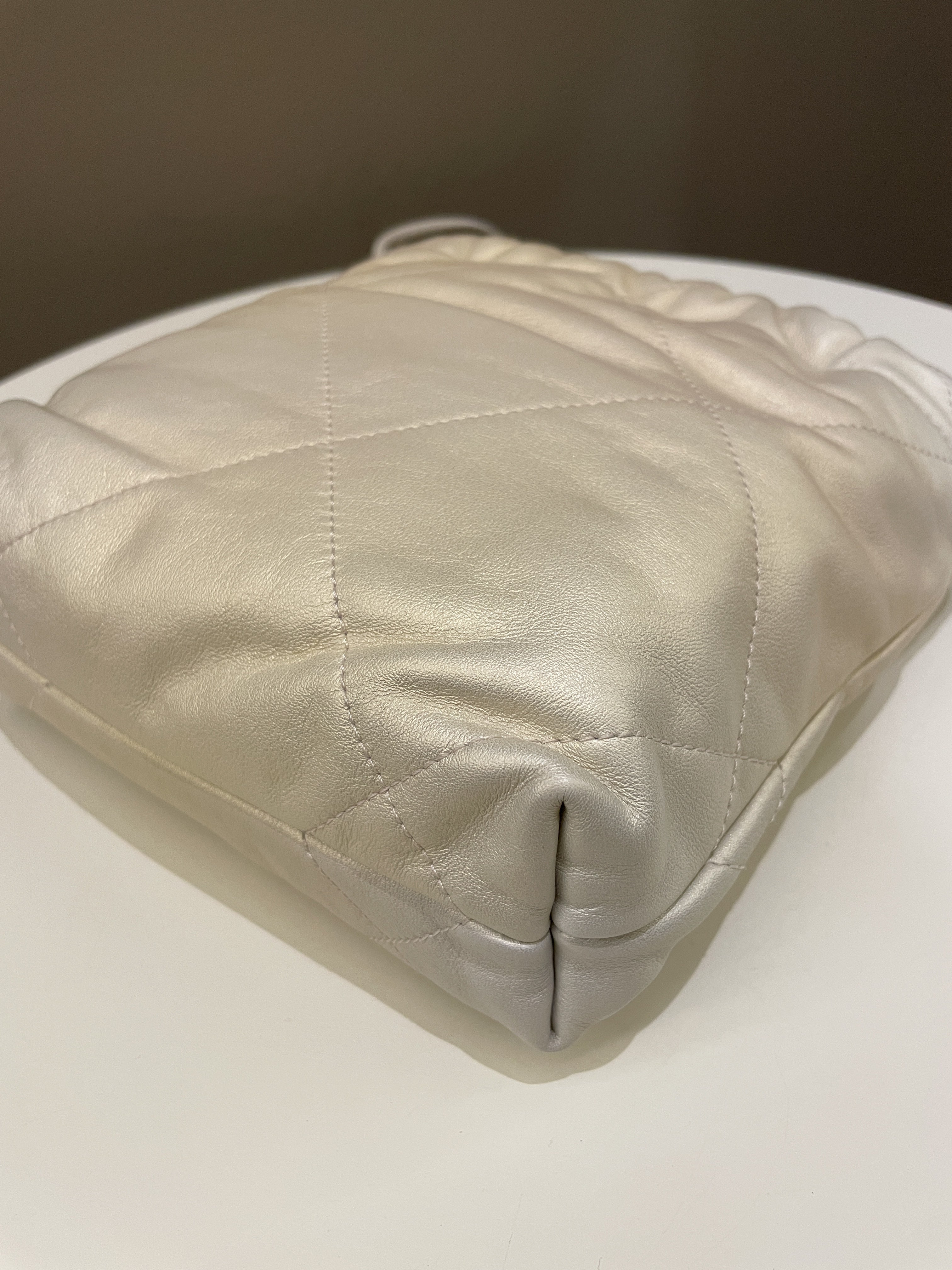 Chanel 23S Mini 22 Iridescent Ecru Calfskin