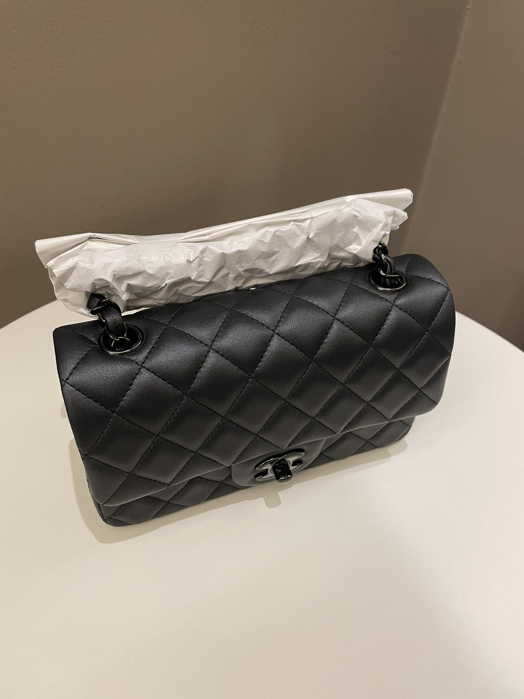 Chanel Classic So Black Quilted Mini Rectangular Black