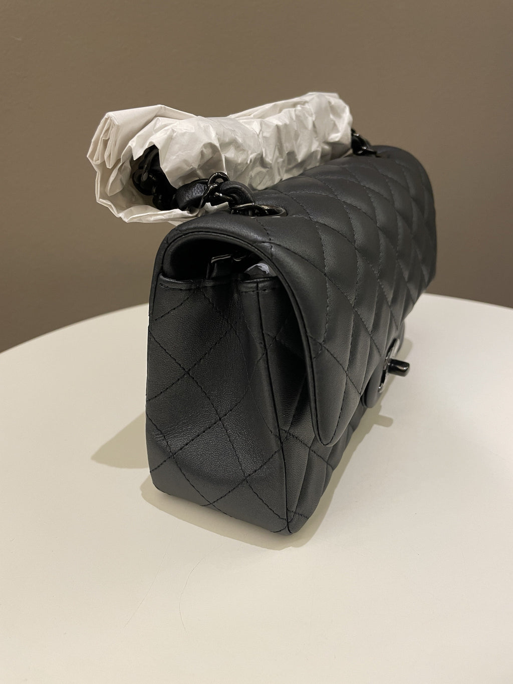 Chanel Classic So Black Quilted Mini Rectangular Black