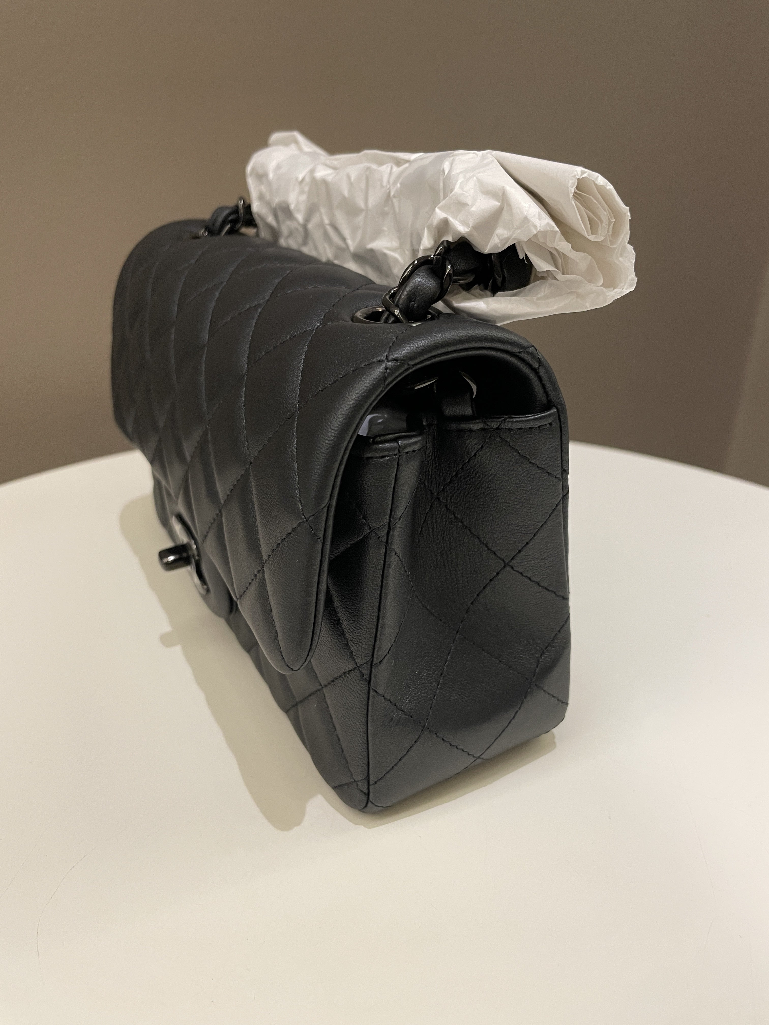 Chanel Classic So Black Quilted Mini Rectangular Black