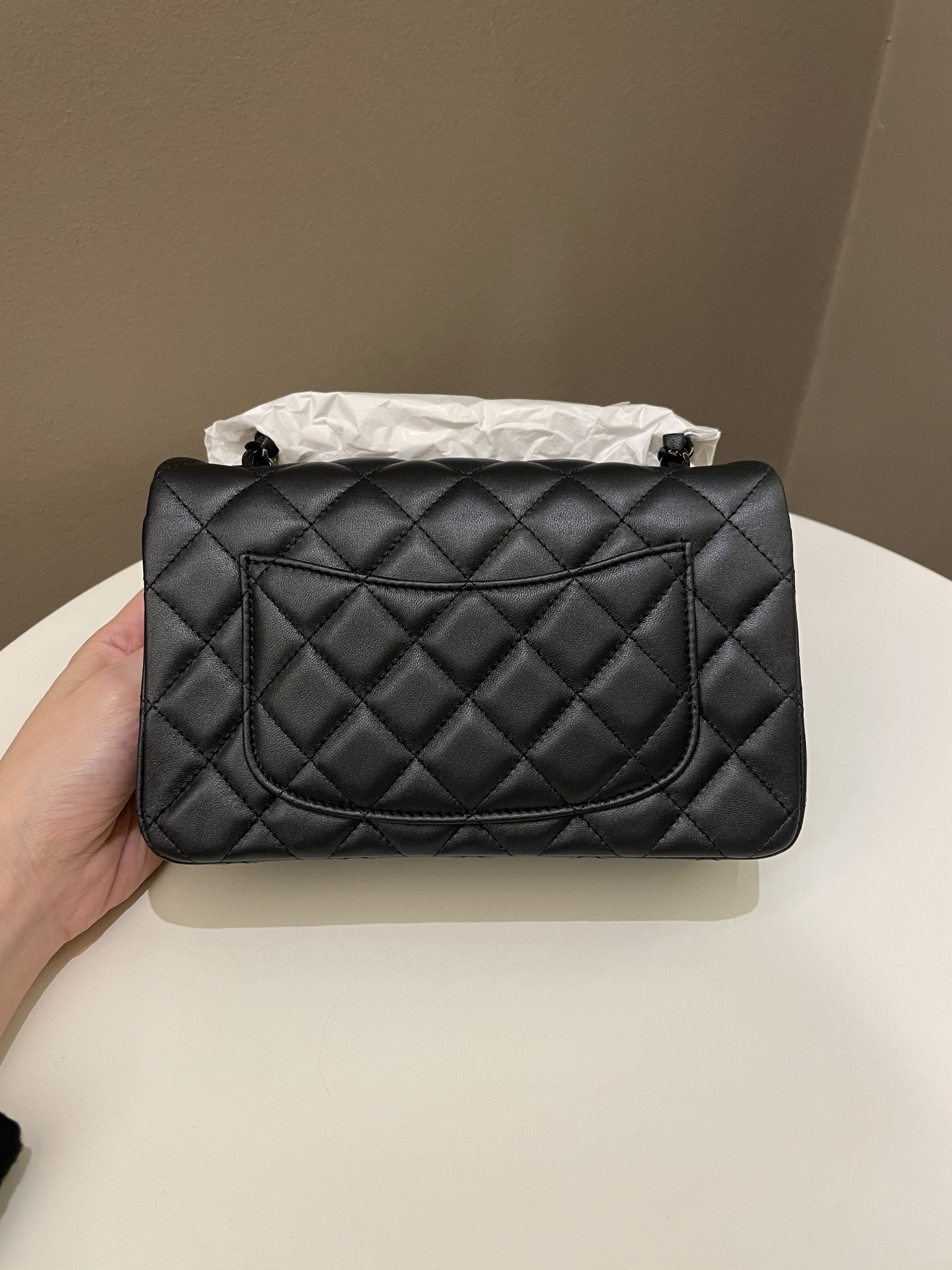 Chanel Classic So Black Quilted Mini Rectangular Black