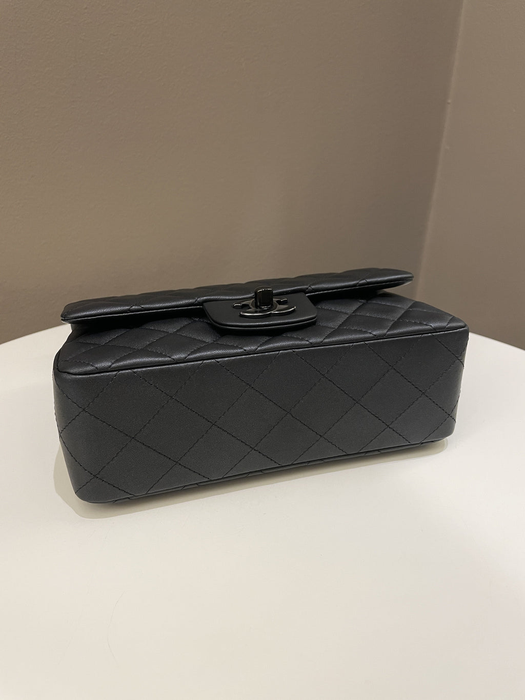 Chanel Classic So Black Quilted Mini Rectangular Black