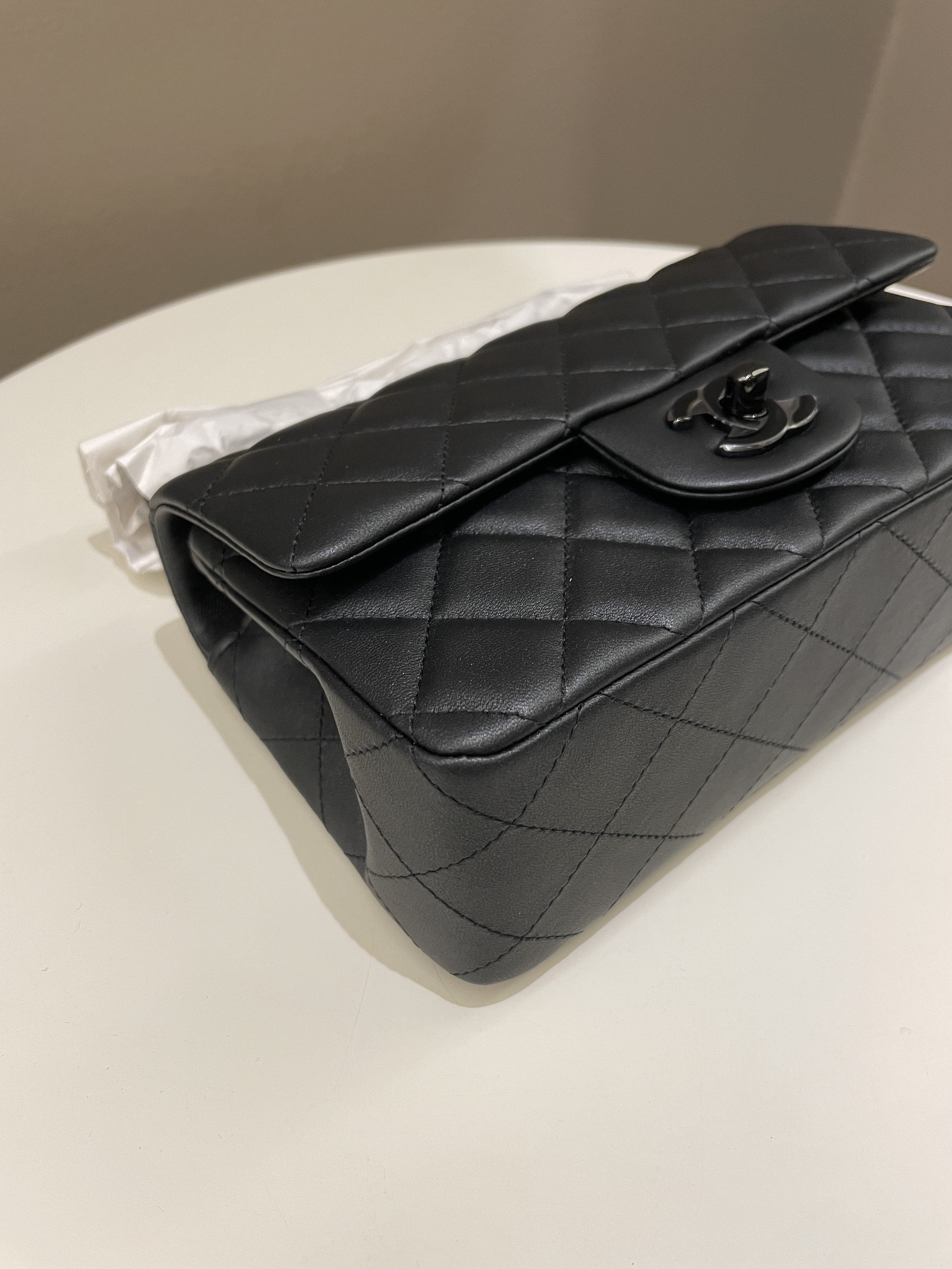 Chanel Classic So Black Quilted Mini Rectangular Black