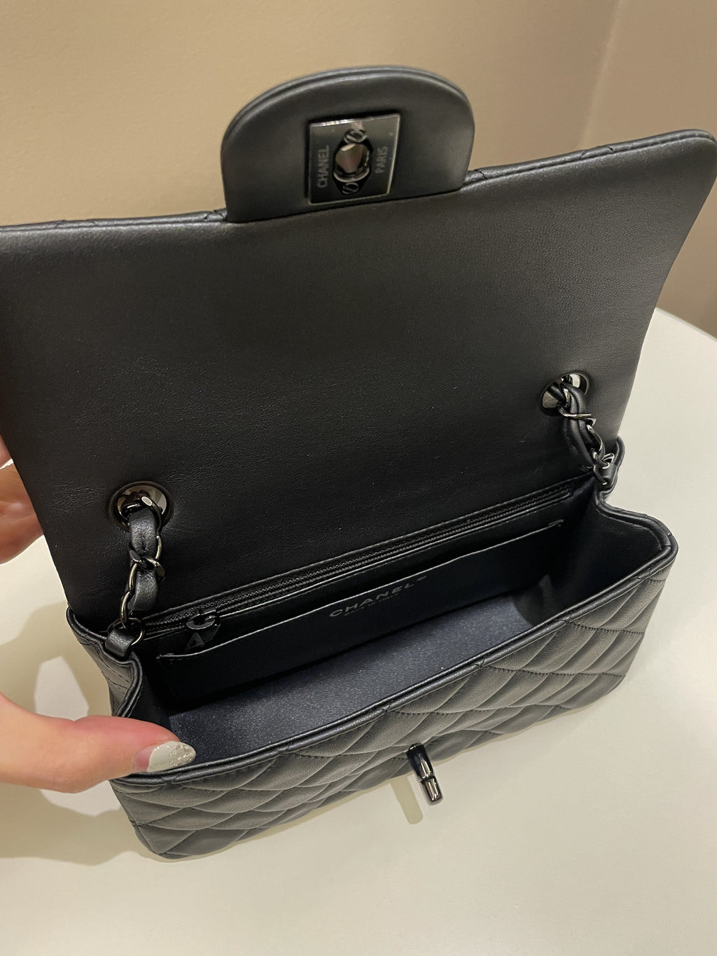 Chanel Classic So Black Quilted Mini Rectangular Black