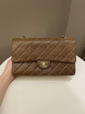 Chanel Vintage Classic Quilted Double Flap Brown Suede Caviar