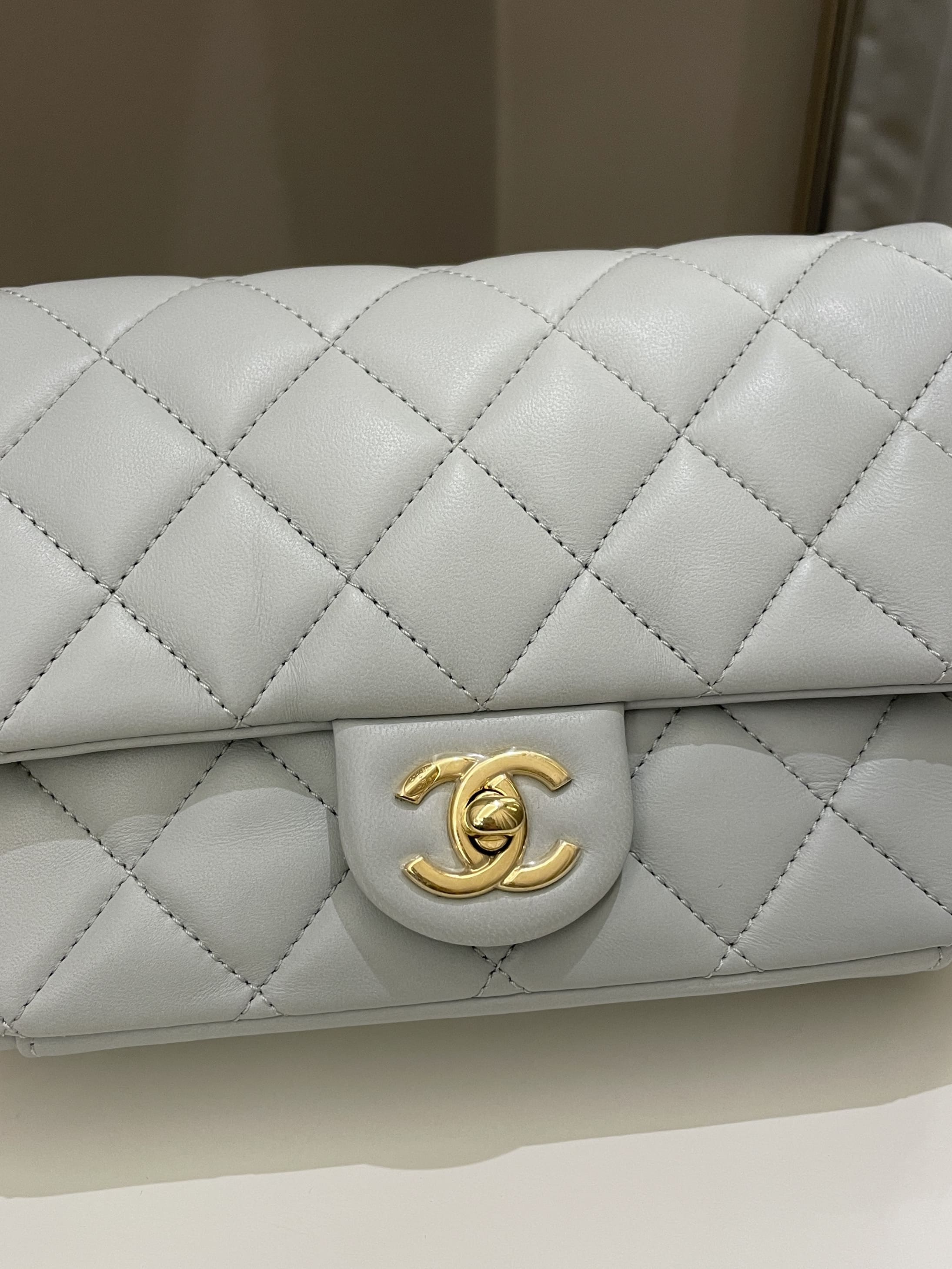 Chanel Chain Around Flap Grey Lambskin