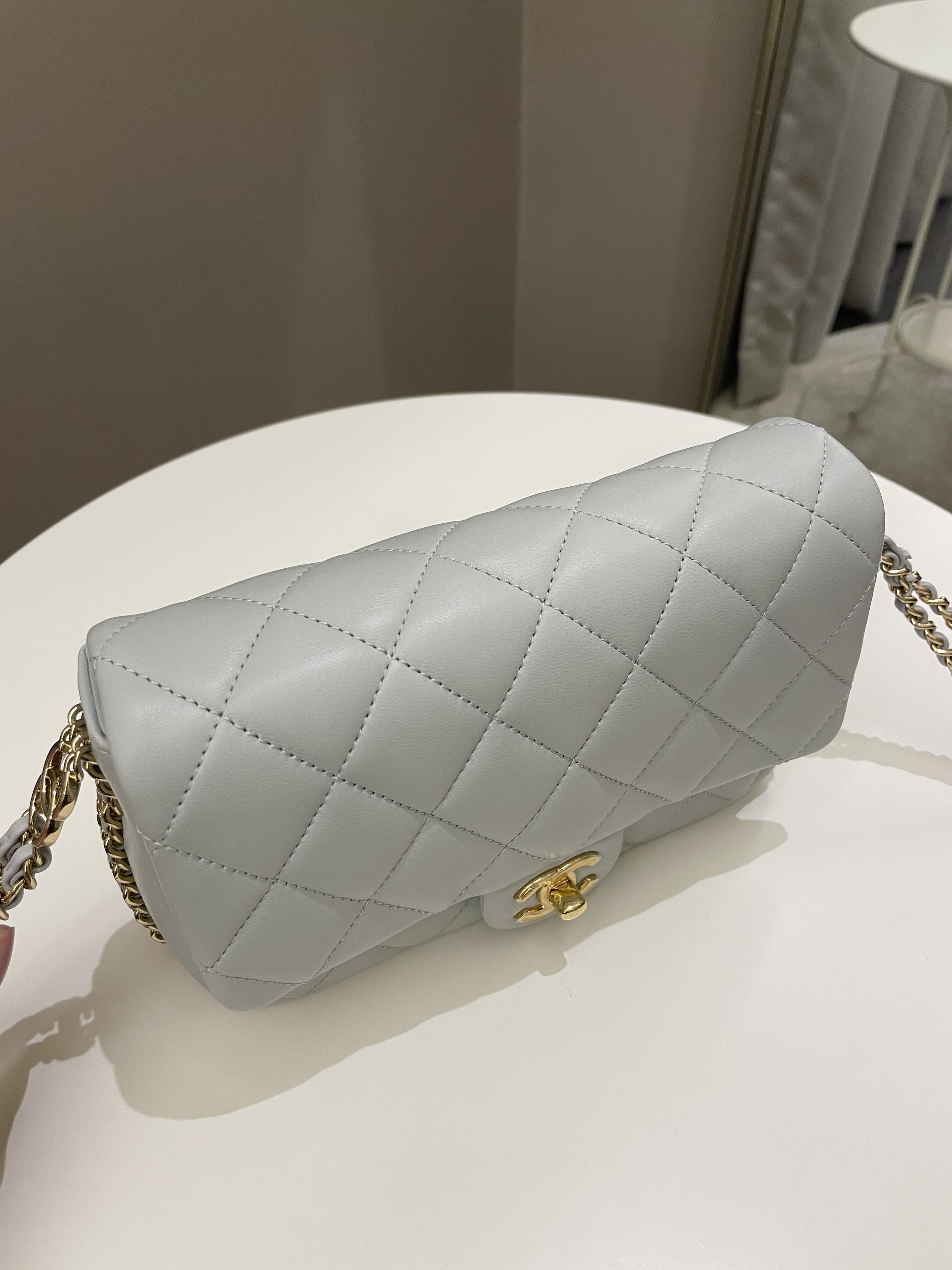 Chanel Chain Around Flap Grey Lambskin