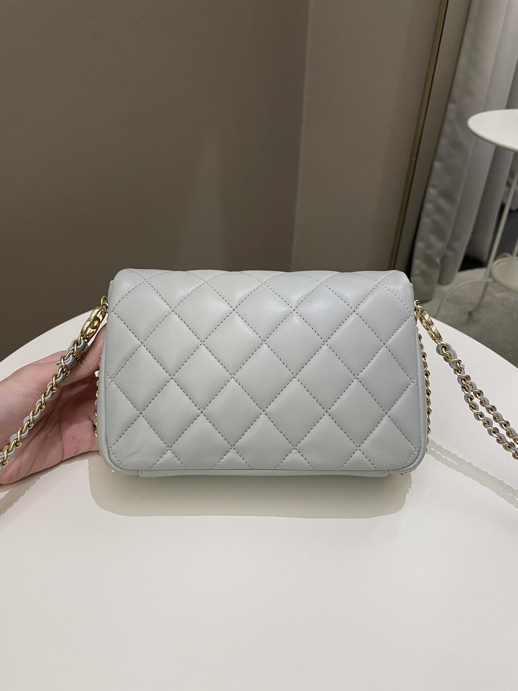 Chanel Chain Around Flap Grey Lambskin