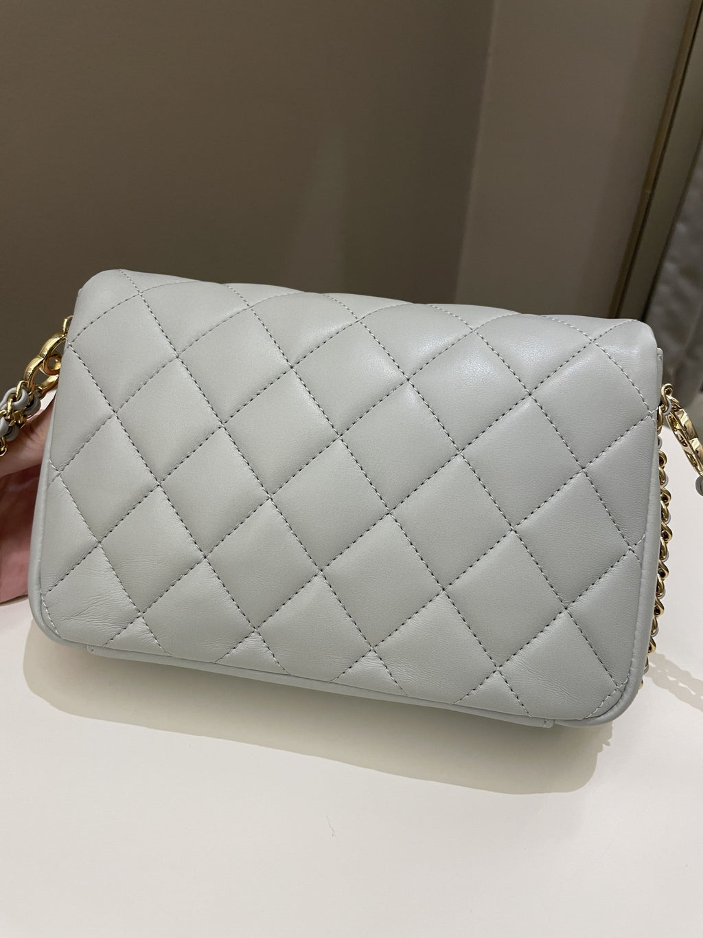 Chanel Chain Around Flap Grey Lambskin