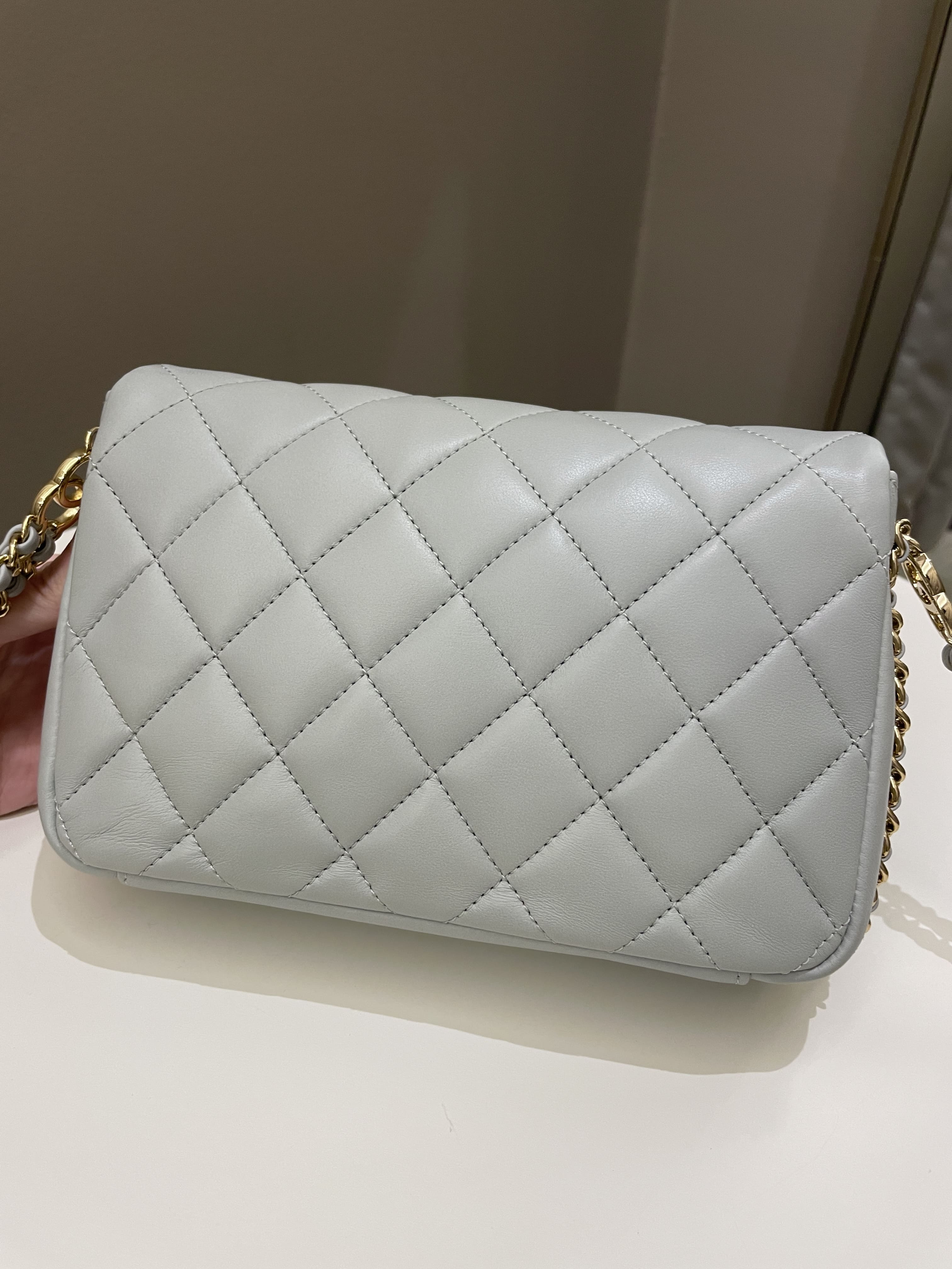 Chanel Chain Around Flap Grey Lambskin