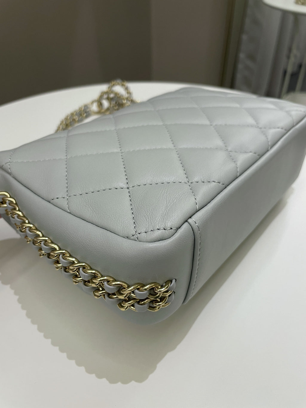 Chanel Chain Around Flap Grey Lambskin