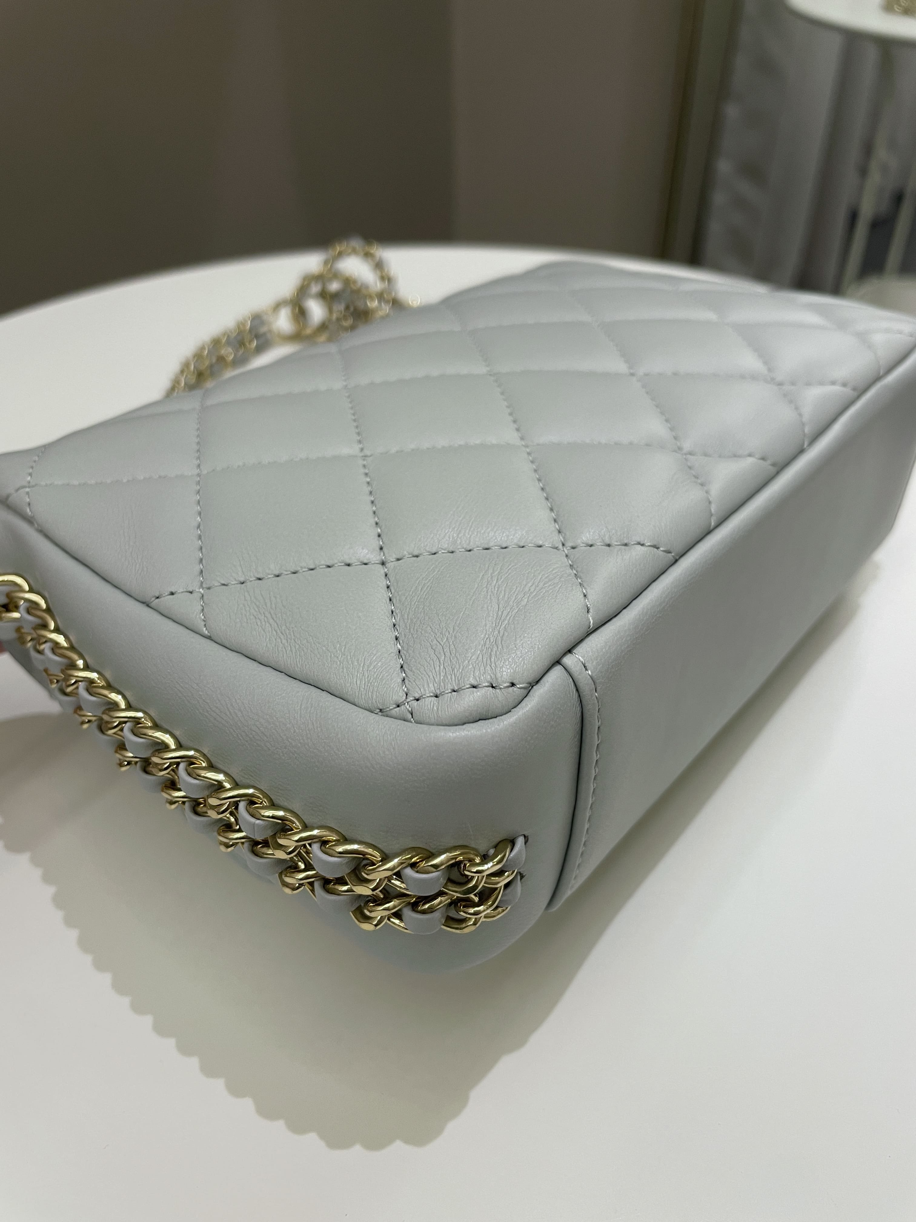 Chanel Chain Around Flap Grey Lambskin