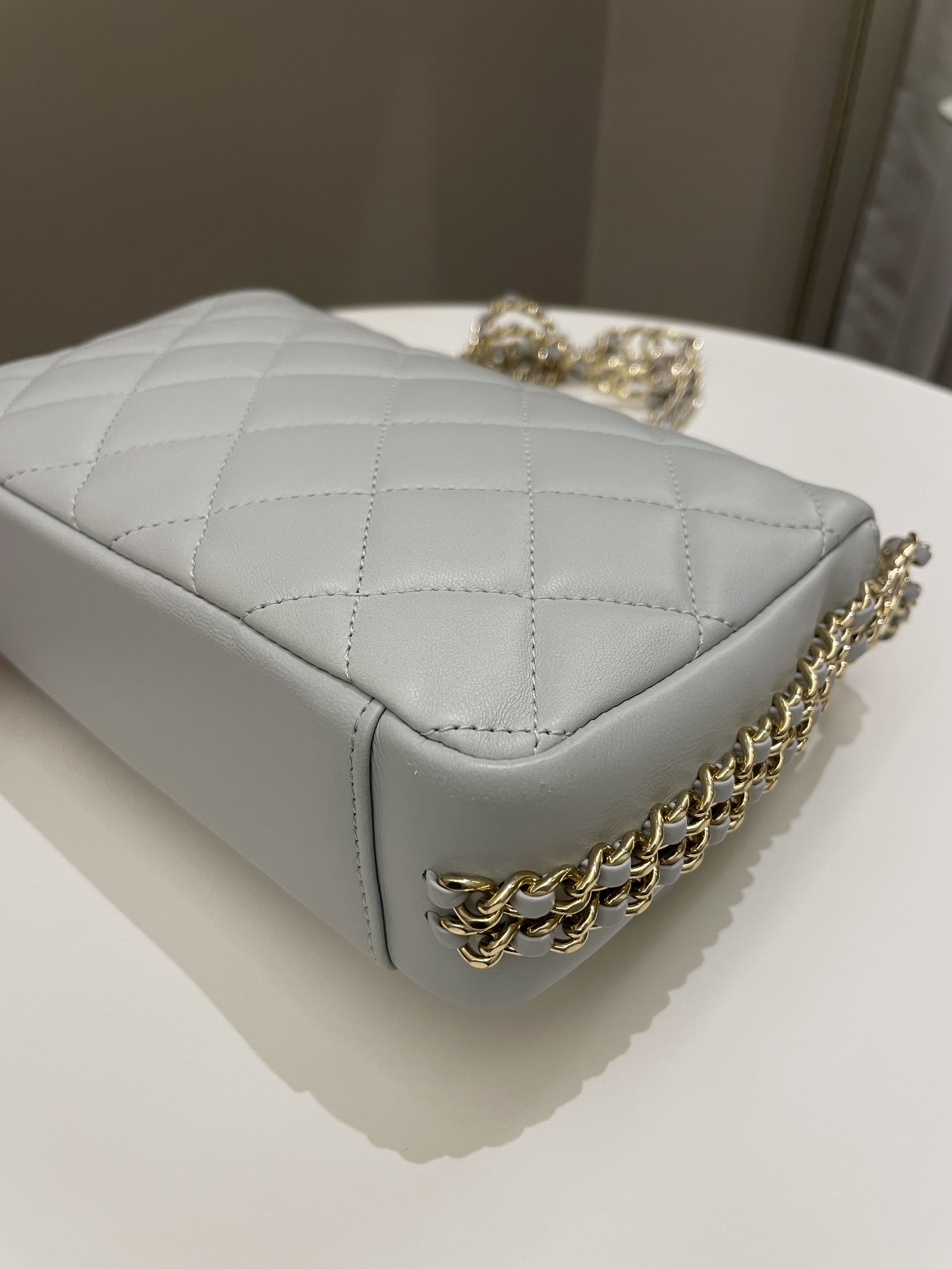 Chanel Chain Around Flap Grey Lambskin