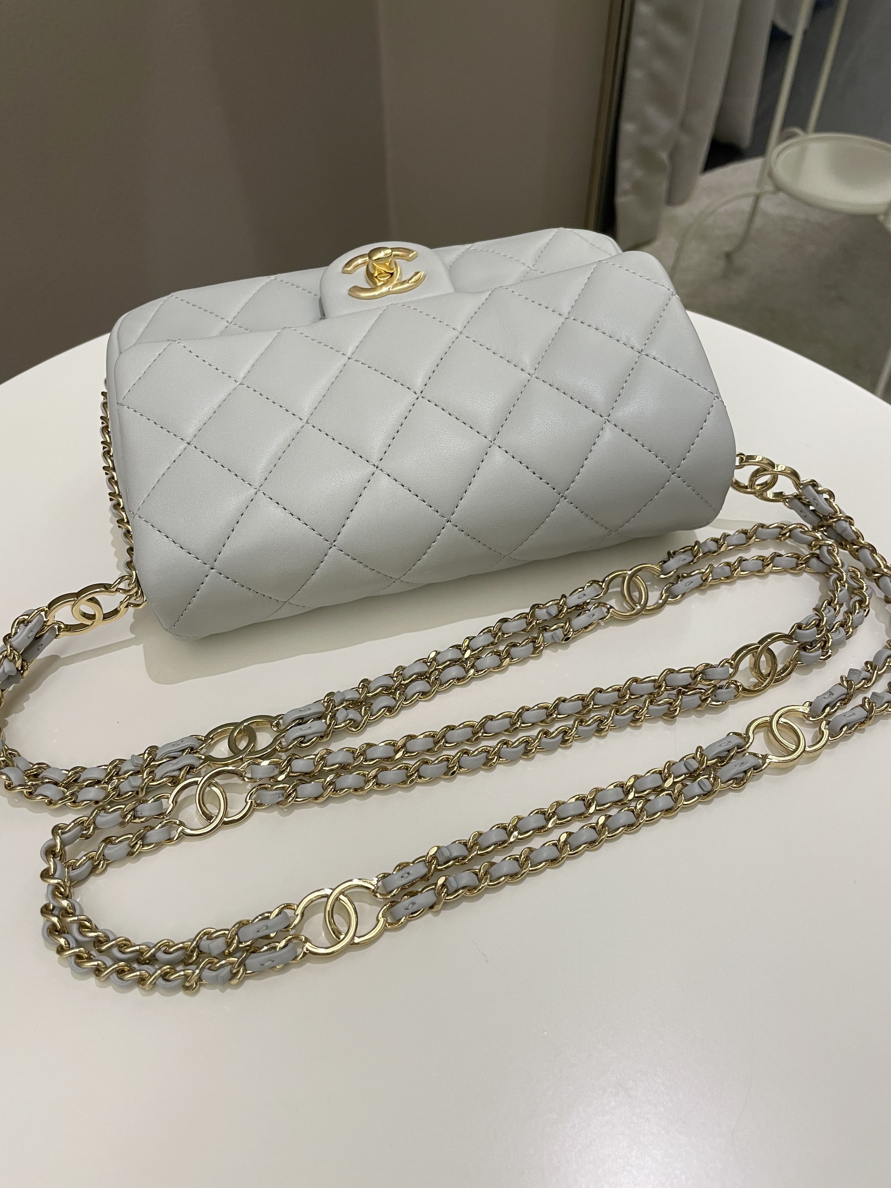 Chanel Chain Around Flap Grey Lambskin