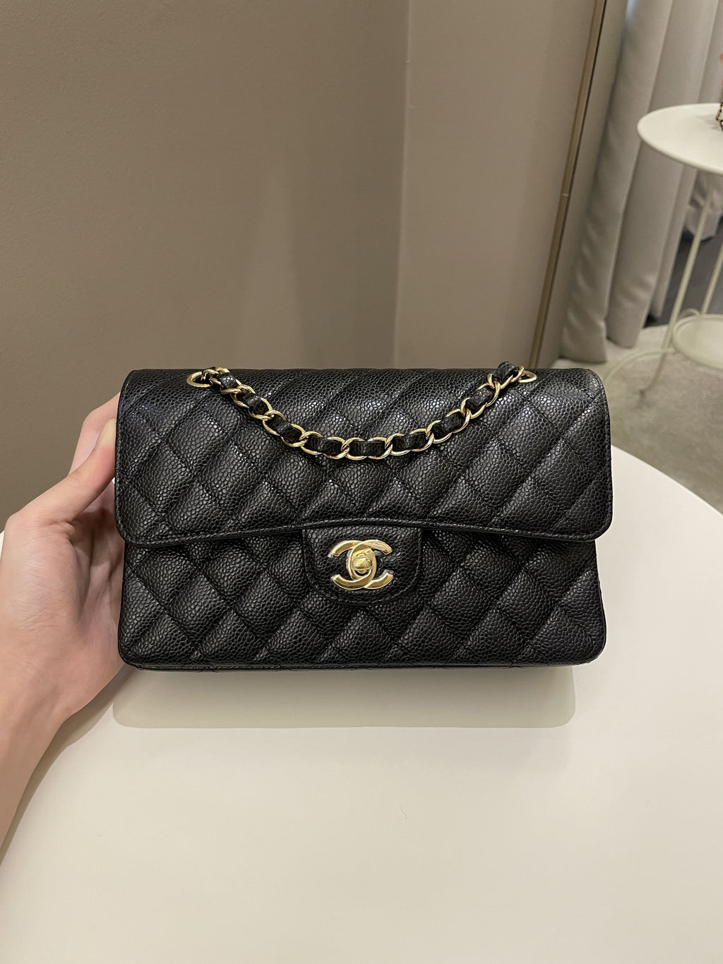 Chanel Classic Quilted Small Double Flap Black Caviar
