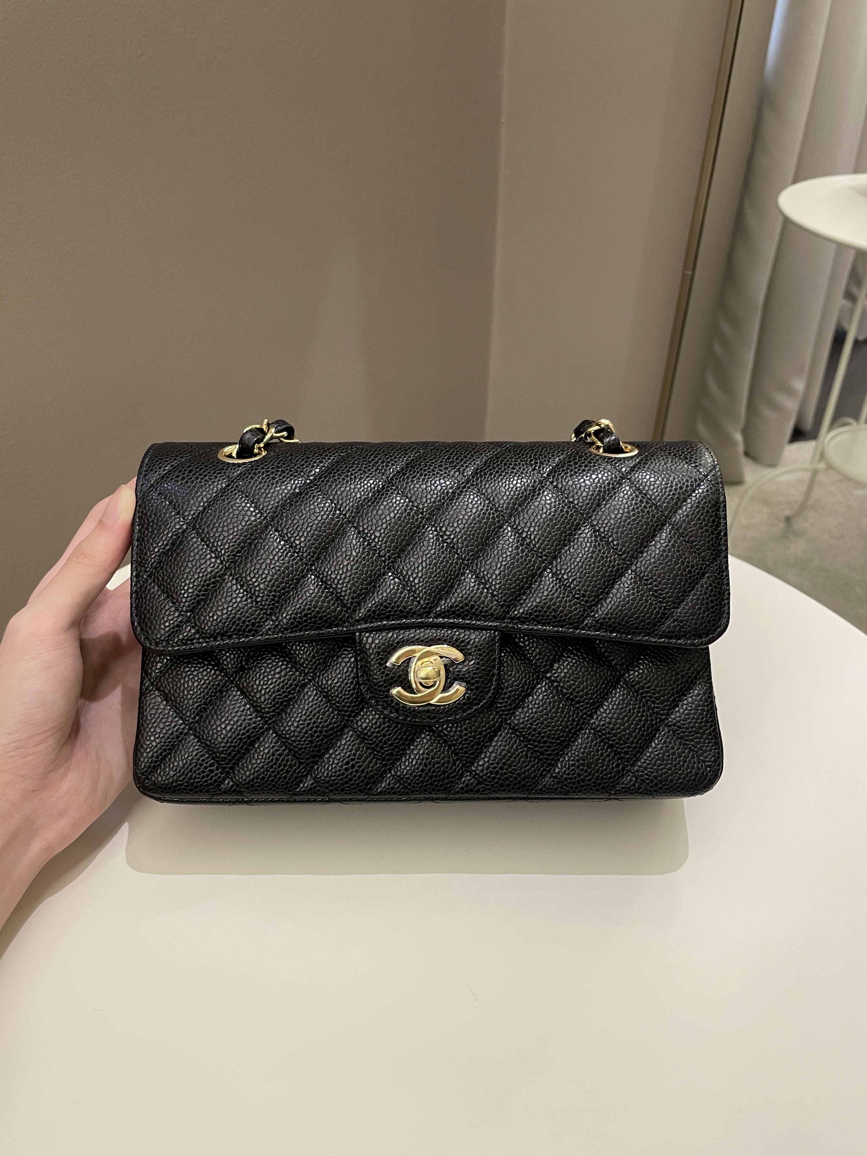 Chanel Classic Quilted Small Double Flap Black Caviar