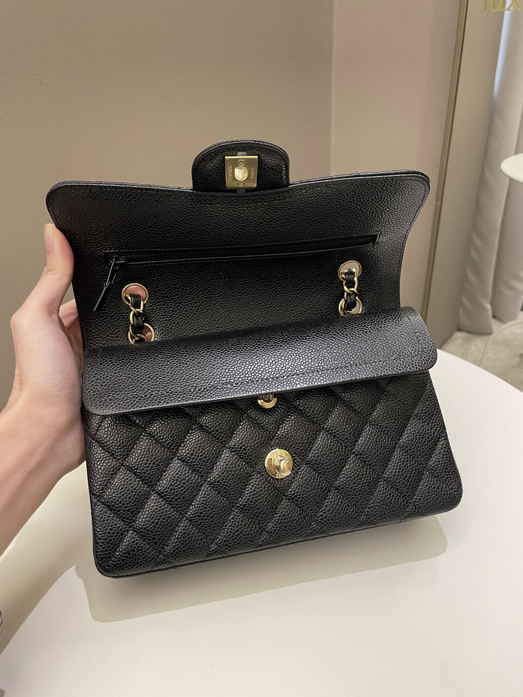 Chanel Classic Quilted Small Double Flap Black Caviar
