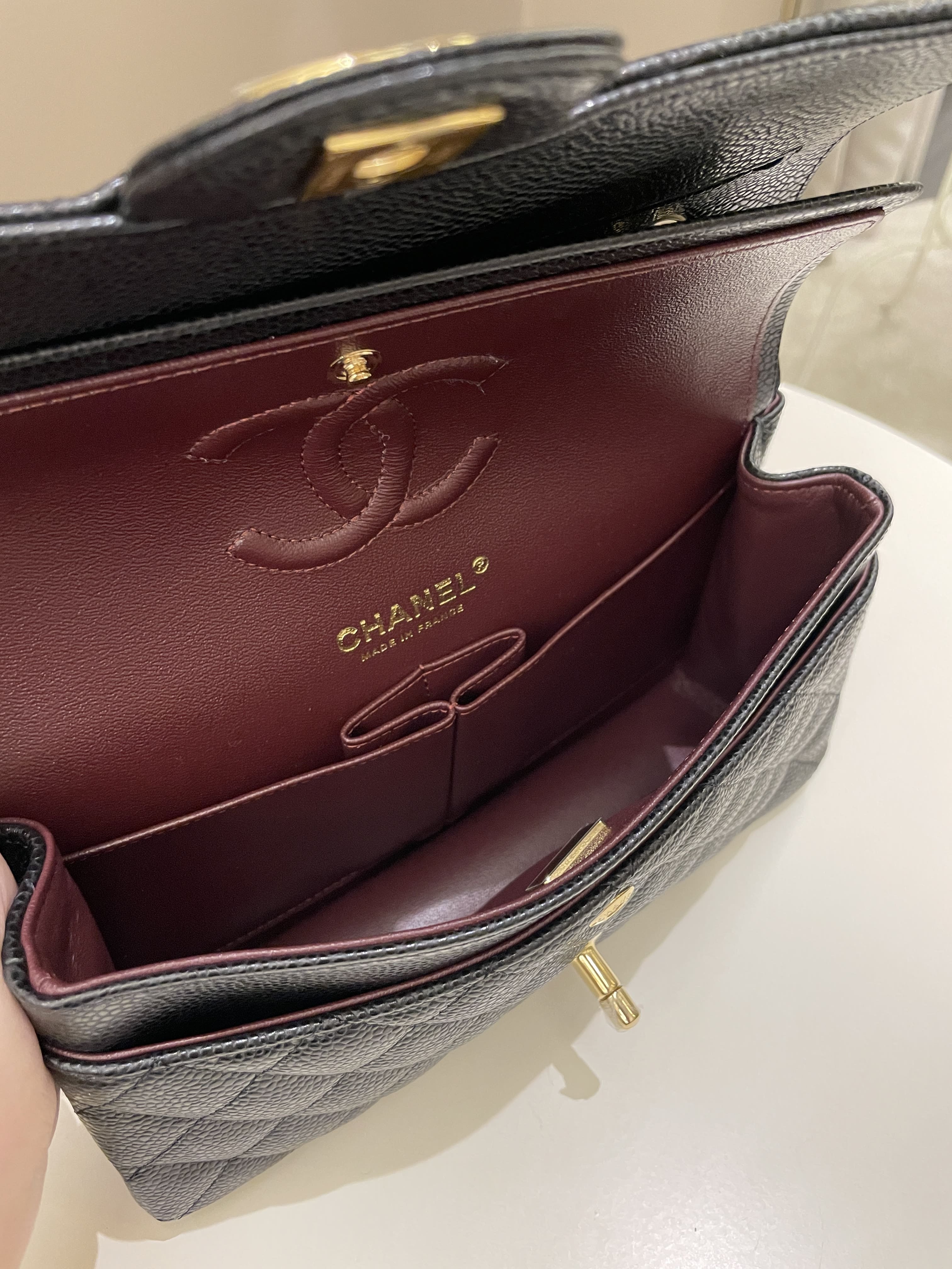 Chanel Classic Quilted Small Double Flap Black Caviar