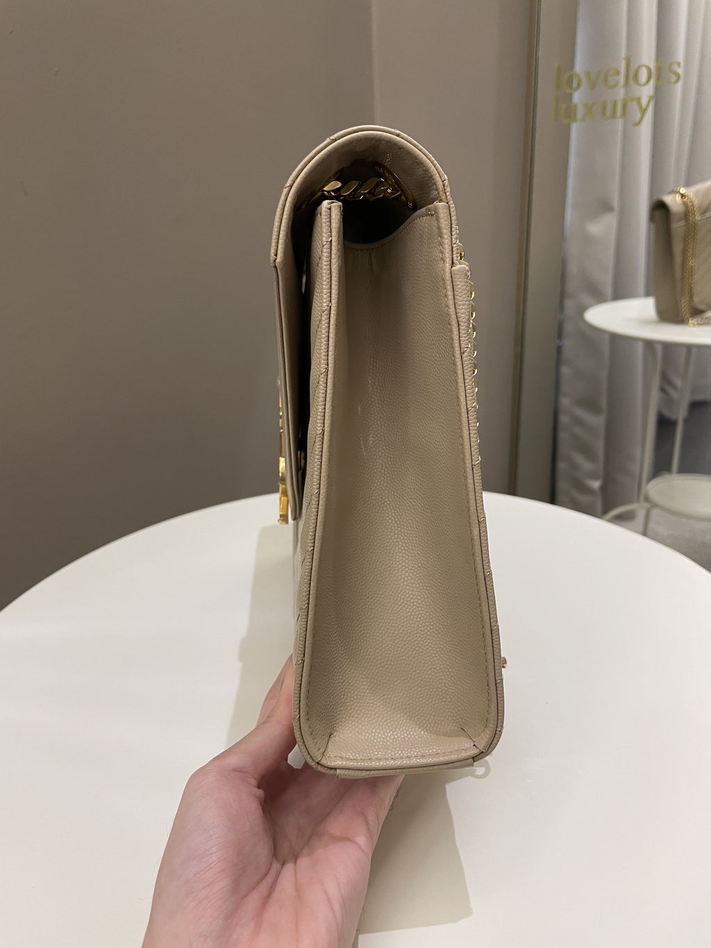 Saint Laurent Envelope Bag Beige Calfskin
