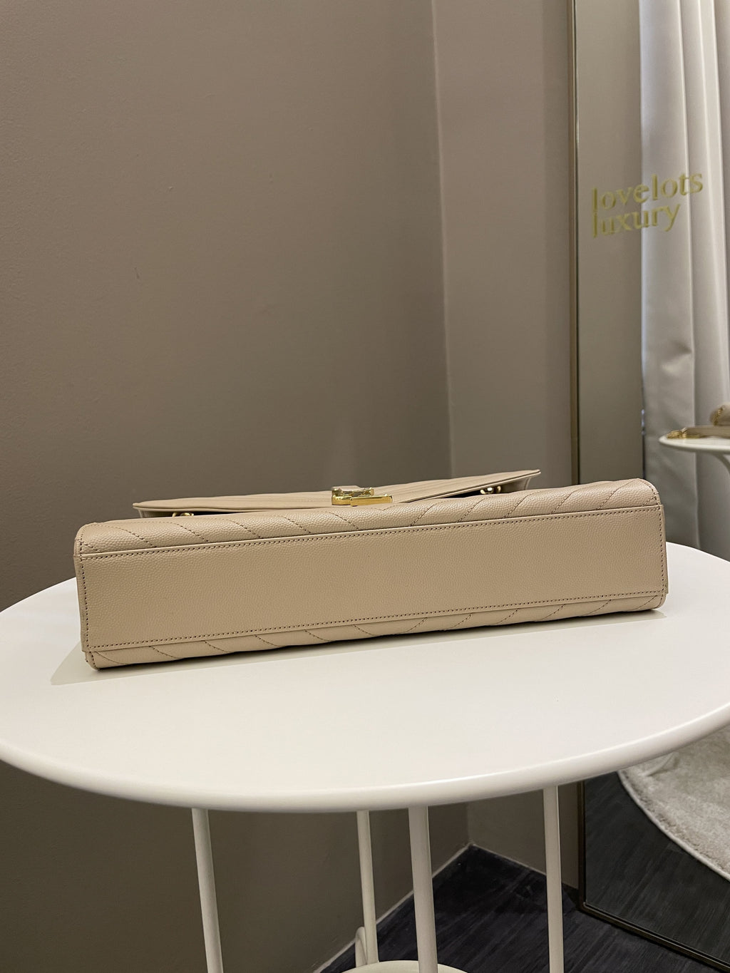 Saint Laurent Envelope Bag Beige Calfskin