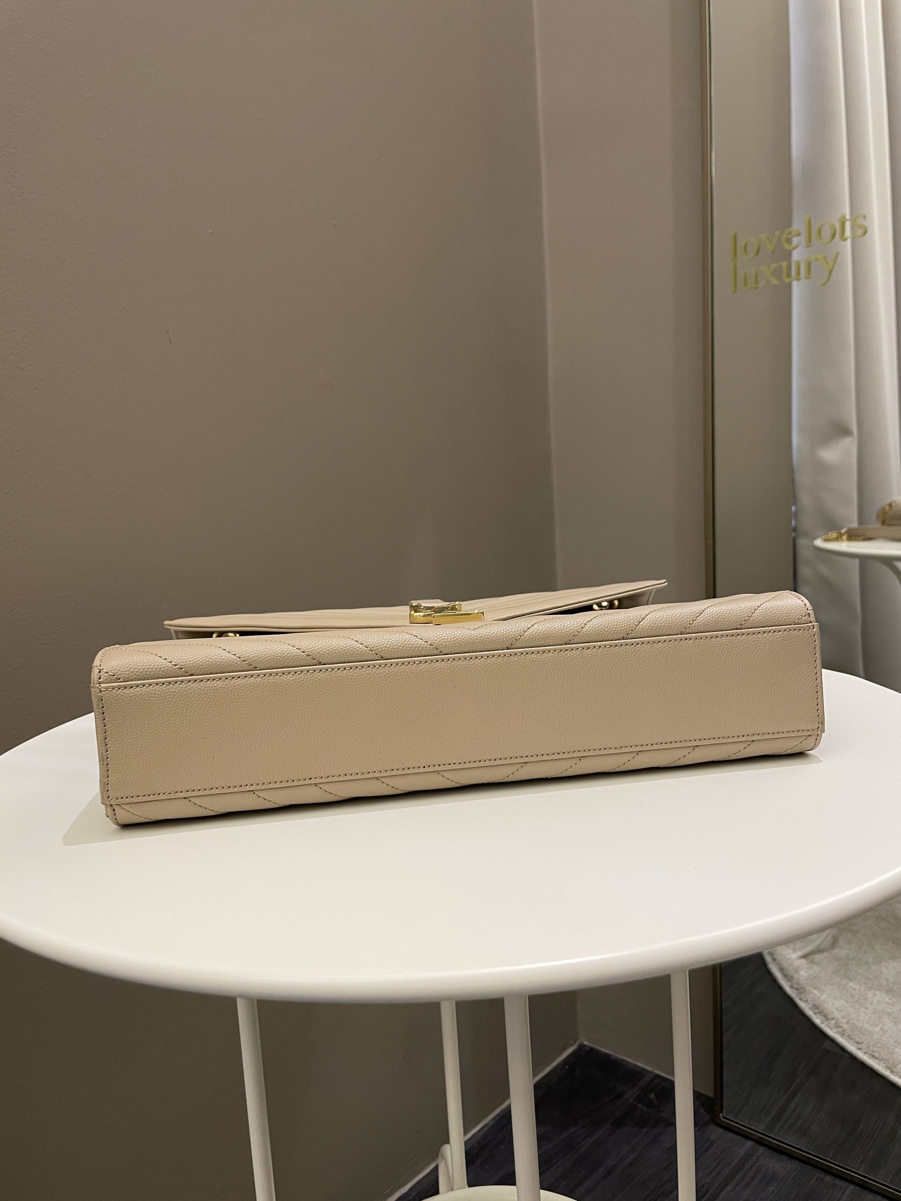 Saint Laurent Envelope Bag Beige Calfskin