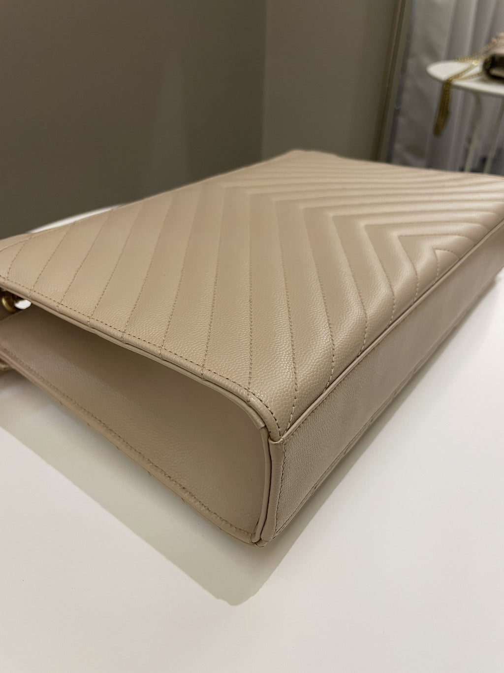 Saint Laurent Envelope Bag Beige Calfskin