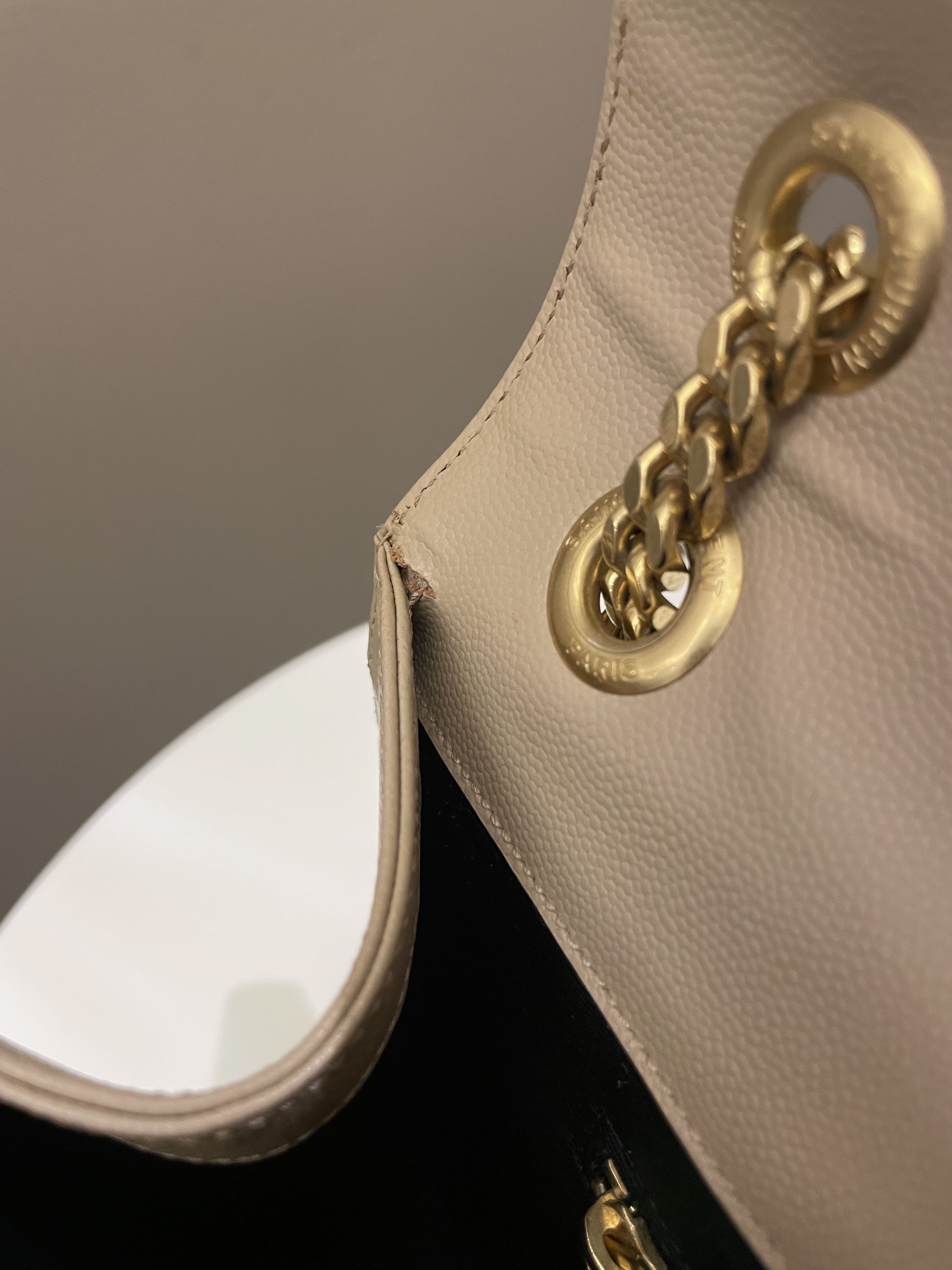 Saint Laurent Envelope Bag Beige Calfskin
